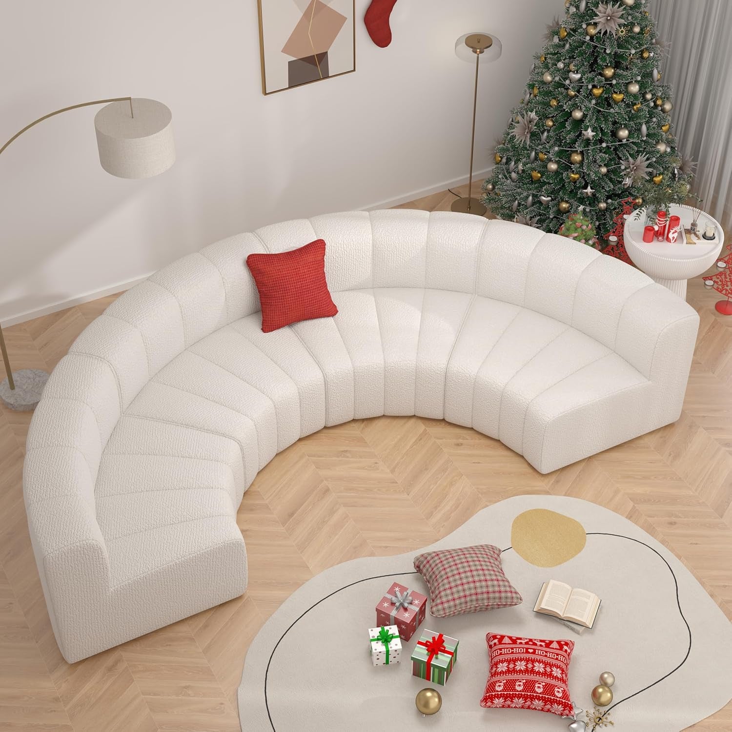 Luxurious Beige Modular Sectional Sofa - Convertible Velvet Cloud Couch with Chaise for Stylish Living Rooms