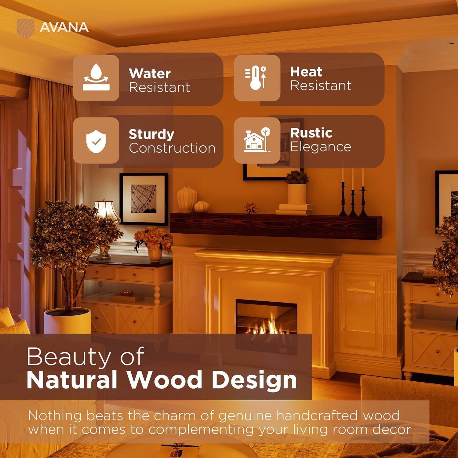 Handcrafted 84-Inch Rustic Brown Fireplace Mantle Shelf - Perfect Farmhouse Wall Decor and Decorative Mantel Accent