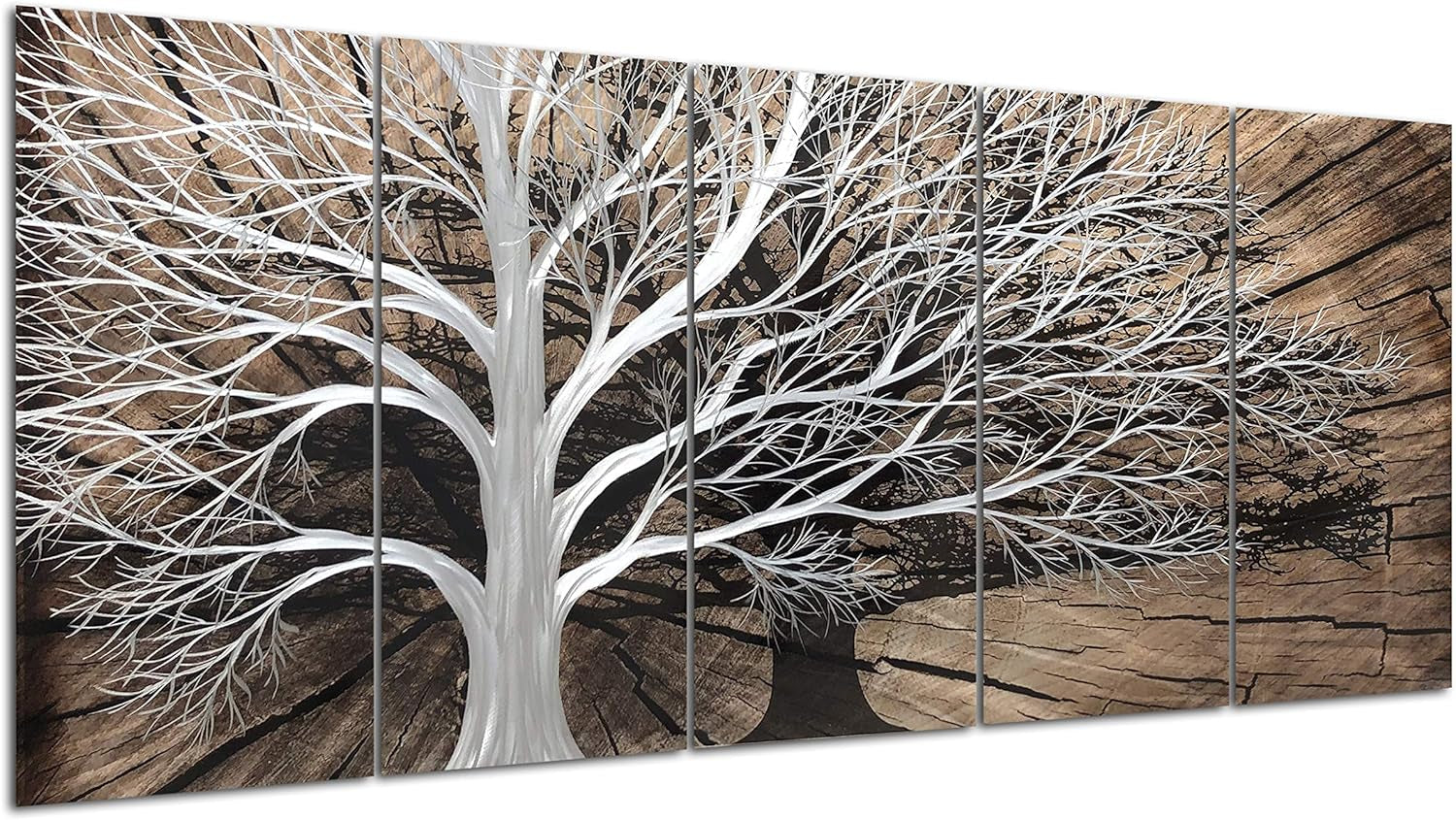 Tree of Life Metal Wall Art Set - Artisan 3D Aluminum Sculpture for Home Decor, Ideal Accent for Living Room, Bedroom, or Office