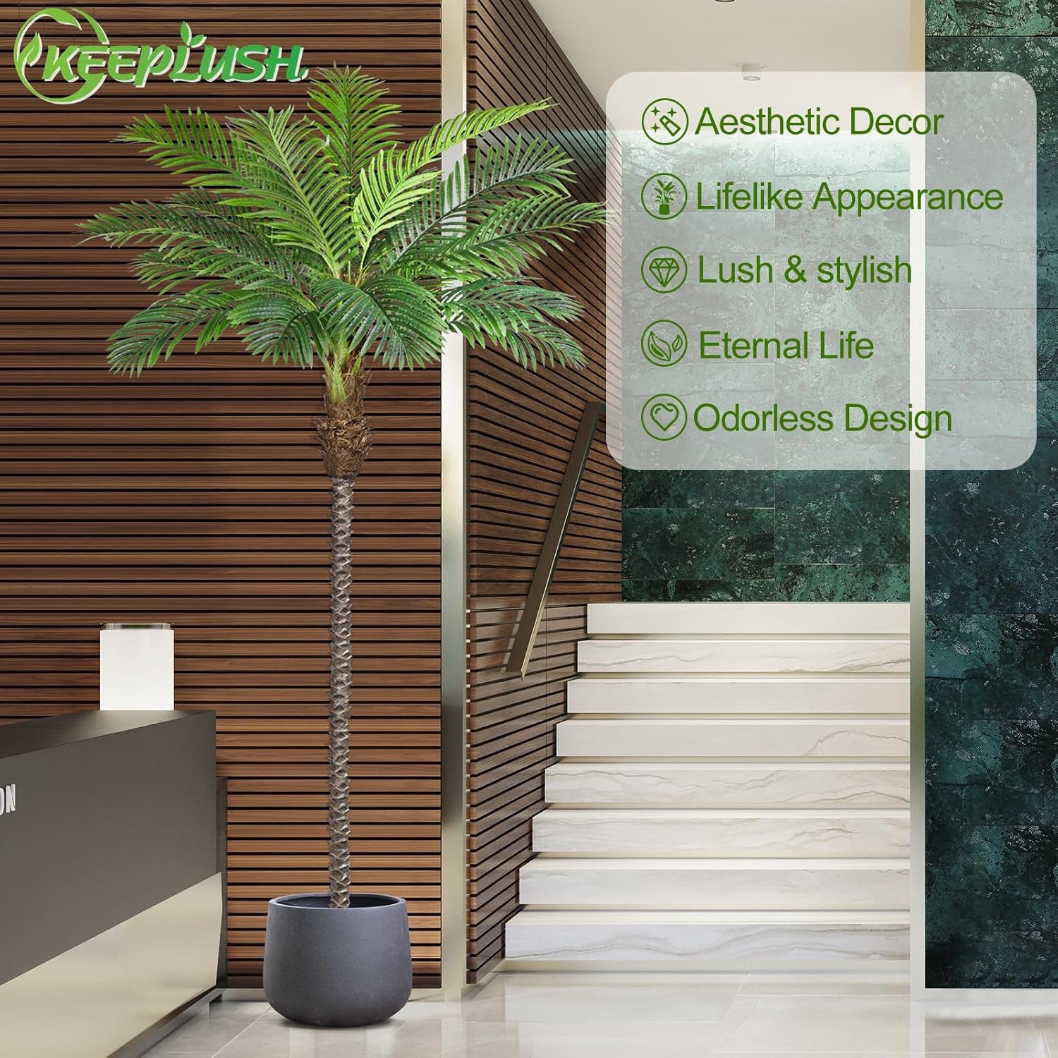 Elevate Your Space with 10Ft Tall Artificial Phoenix Palm Trees - Set of 2 for Stunning Outdoor & Indoor Decor! Perfect for Patio, Poolside & Home Office!