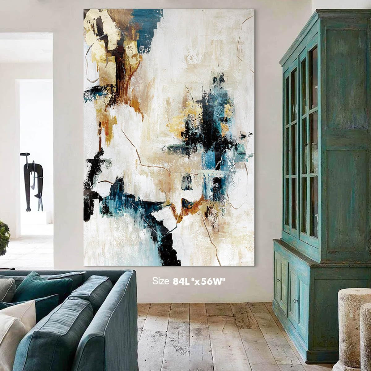 Stunning Abstract Yellow Canvas Wall Art - Elegant Beige Framed Decor for Bedroom and Living Room