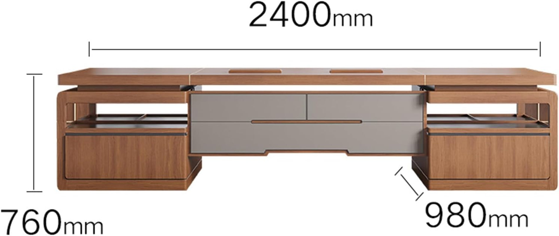 Elevate Your Workspace: Extra Large Modern Executive Desk & Lateral Cabinet for Professionals