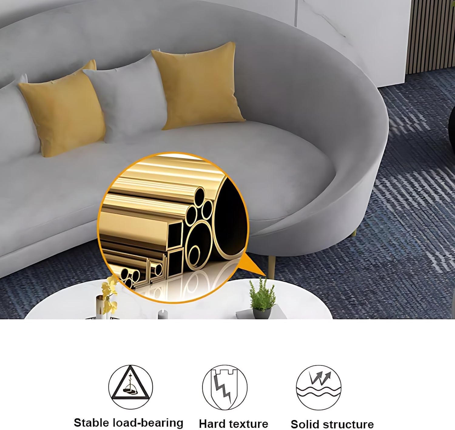 Elegant 78.7IN Modern Sectional Couch Set with Coffee Table & Chair - Perfect for Living Rooms, Offices & Reception Areas