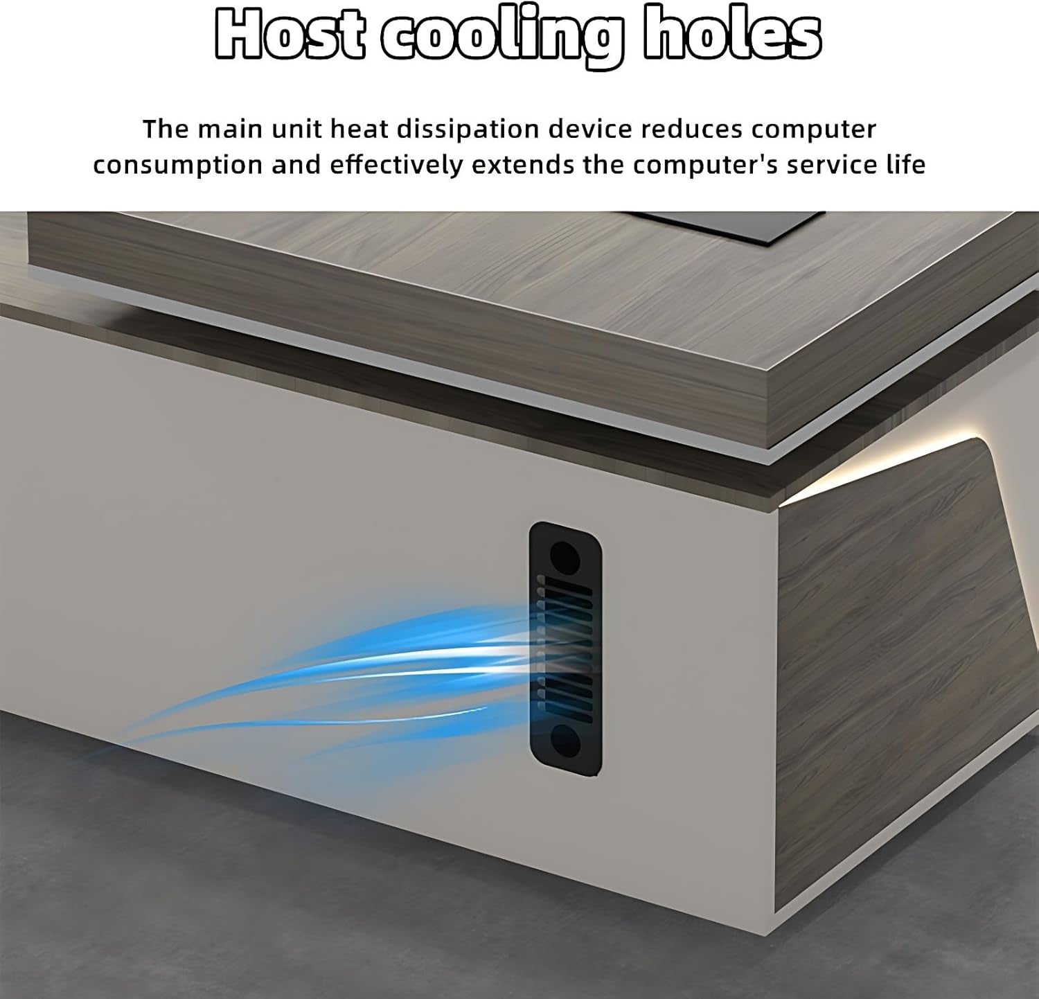 Stylish Executive L Desk with Built-In Power Hub - Spacious Corner Workstation for Home Office & Studio (141.7")