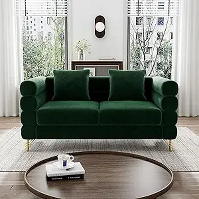 Modern Overstuffed Cloud Couch Loveseat Sofa with Pillows - Comfy 59" Deep Seat Boucle Sherpa Design for Your Living Room