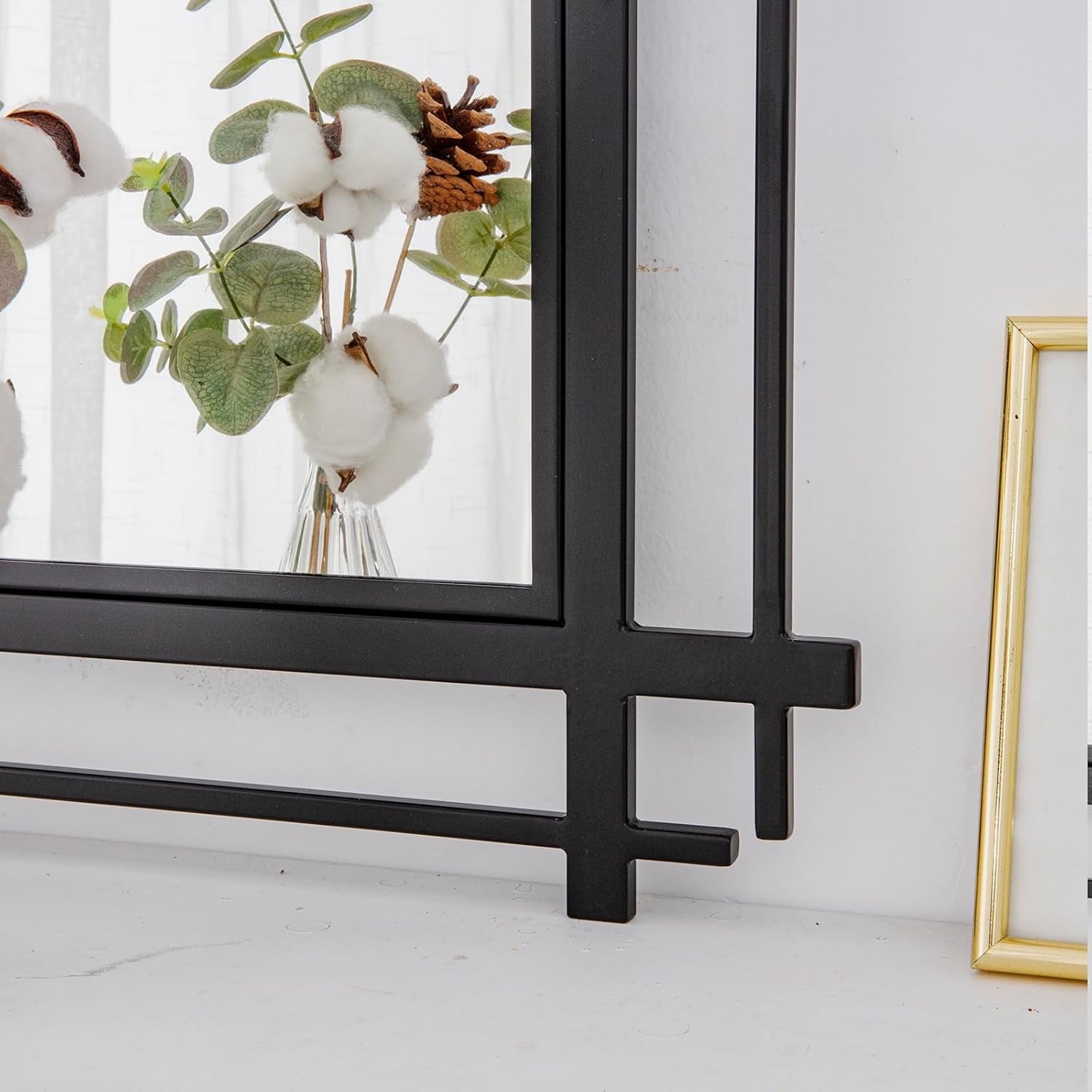 47'' x 24'' Black Wall Mirror - Large Modern Metal Framed Accent Mirror for Home Décor in Entryway, Dining Room, Bedroom, and Bathroom
