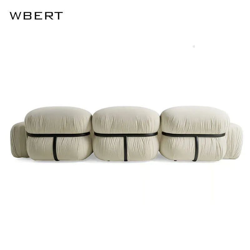 Italian Minimalist Lamb's Wool Modular Sofa – Chic Nordic Design for Trendy Living Rooms