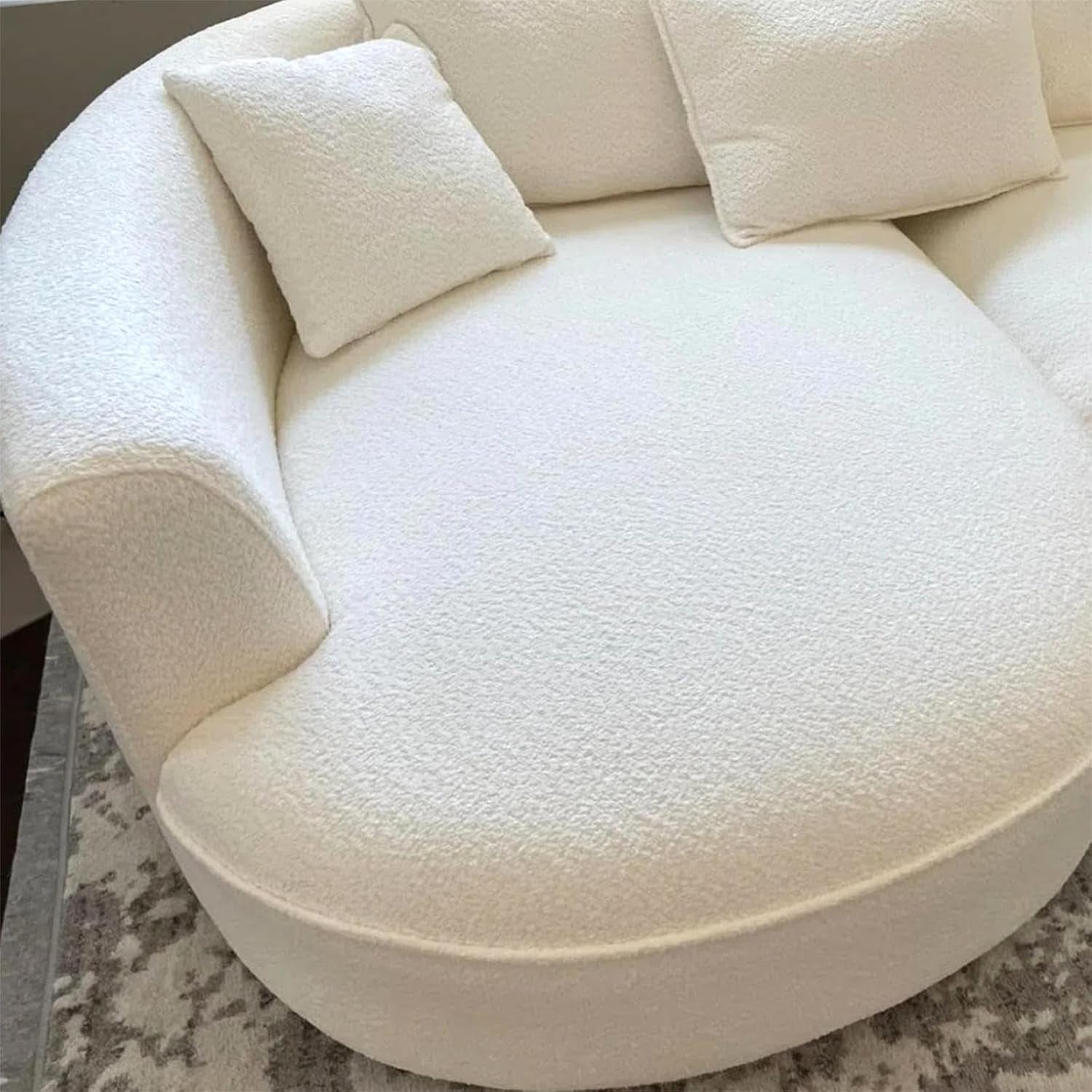 Luxurious 125" Curved Modular Sectional Sofa with 7 Pillows - Oversized Comfort for Modern Living Rooms - Left Hand Facing Design