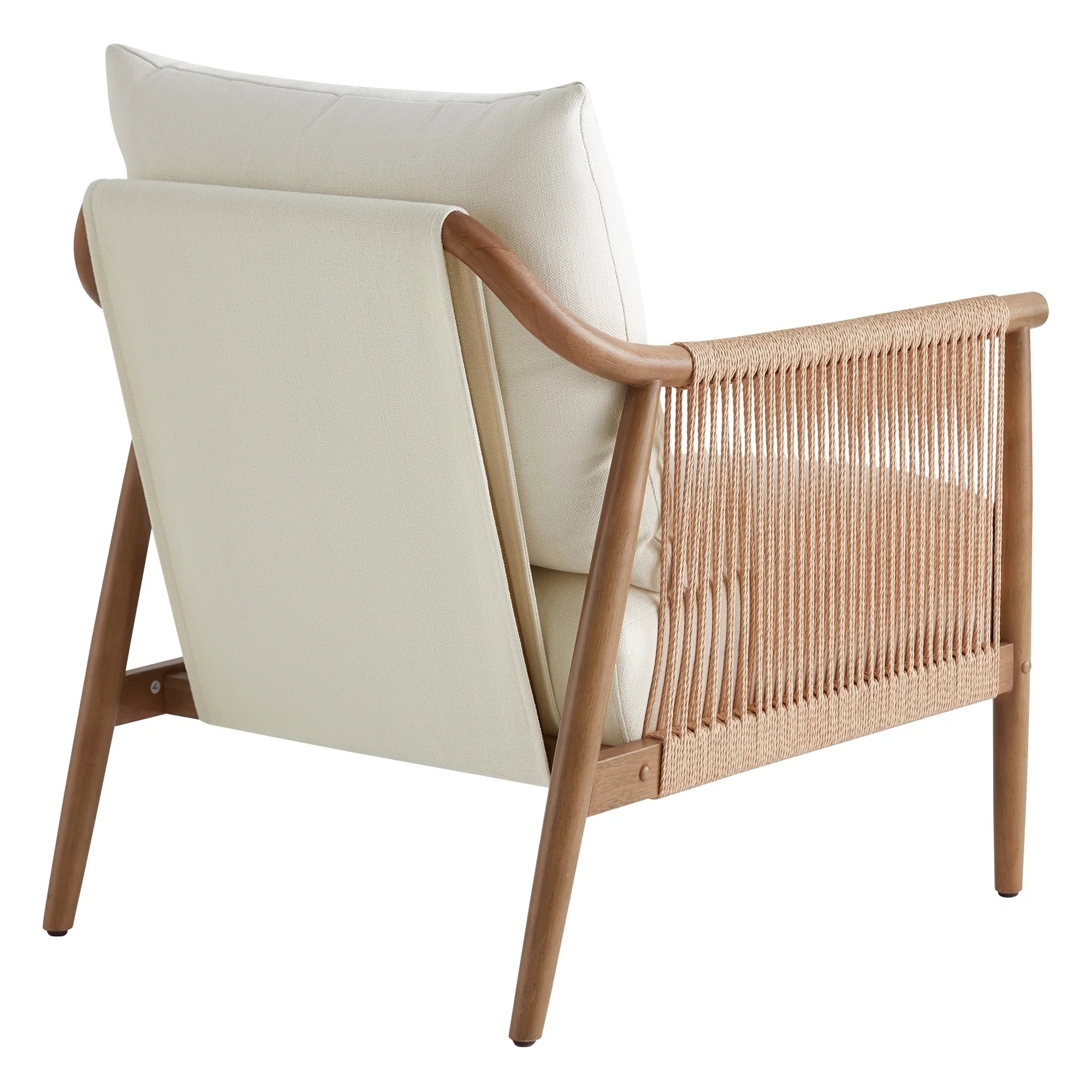 Stylish Cream Braid Armchair for a Chic Living Room Makeover