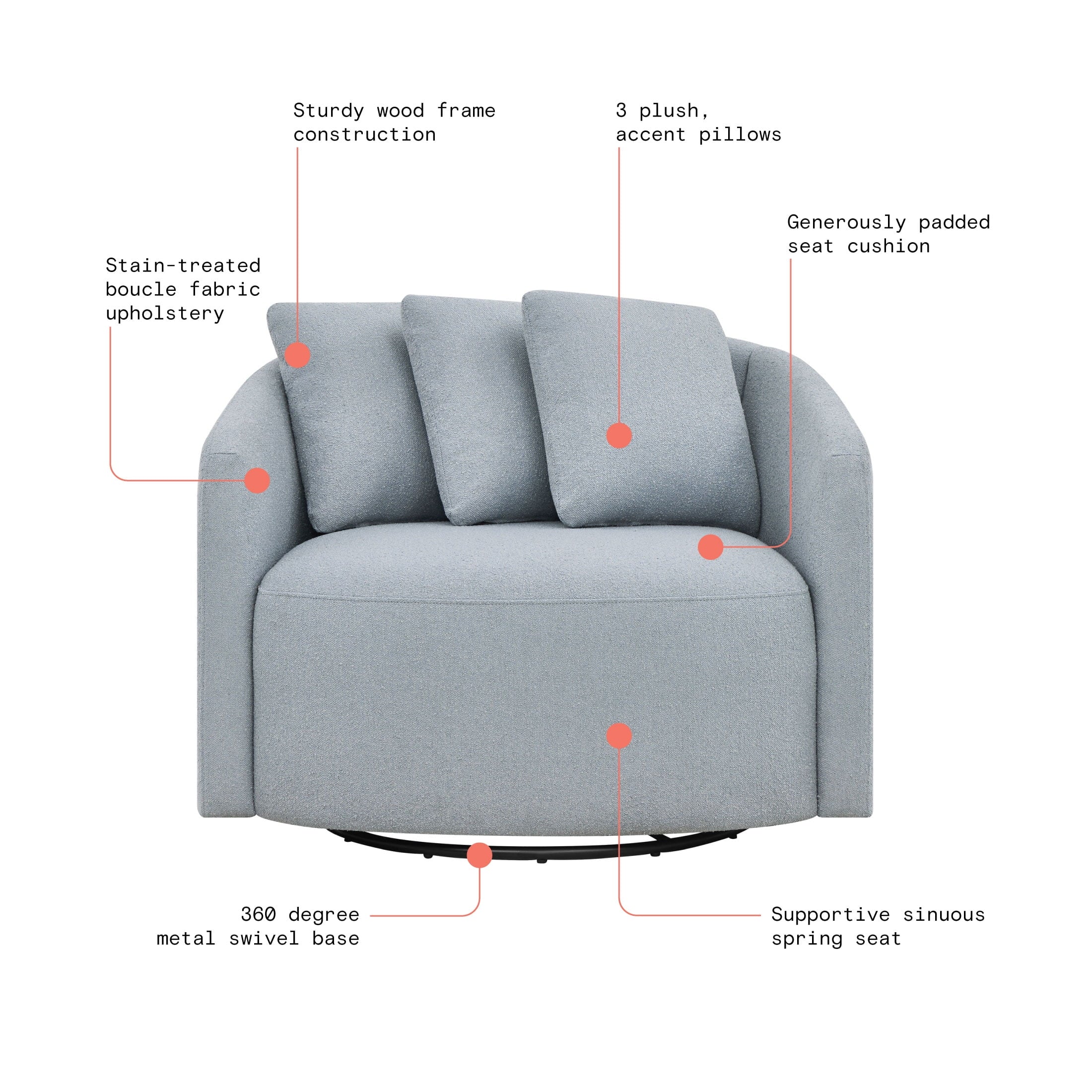 Drew Barrymore's Stunning Cornflower Blue Boucle Accent Chair – Elevate Your Space!