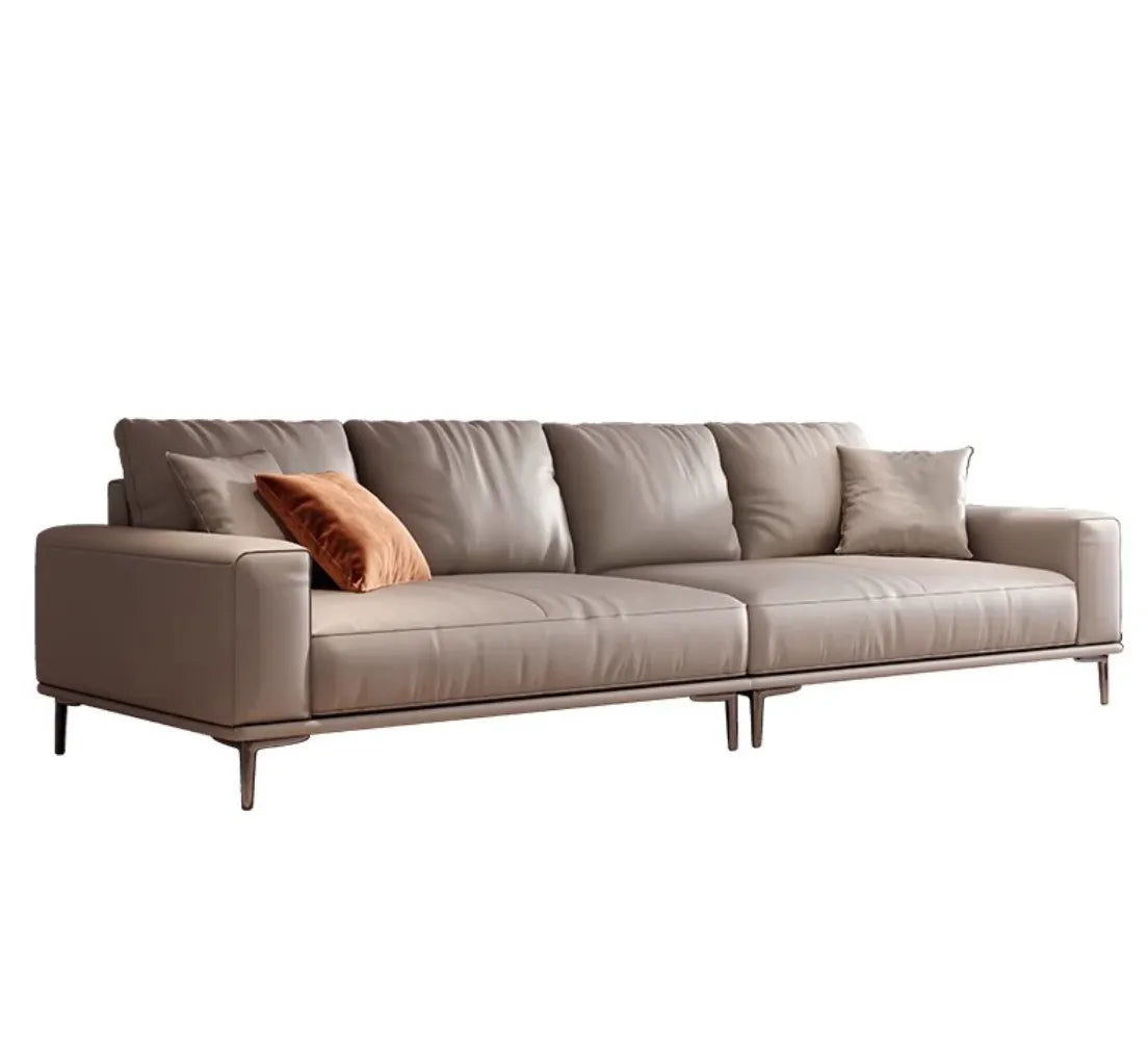Sleek Italian Nordic Leather Sofa - Modern Small Corner Design for Your Living Room