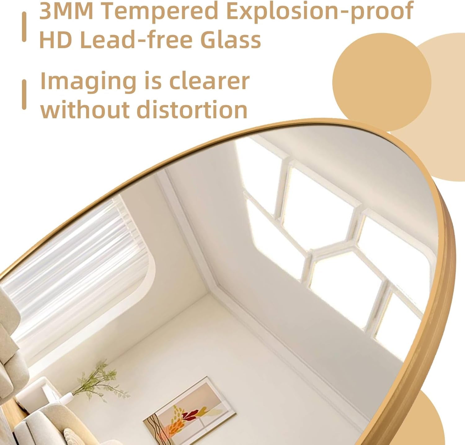 Elegant Arched Full Length Mirror - 71x32 Oversized Gold Floor Mirror with Stand for Living Room and Bedroom