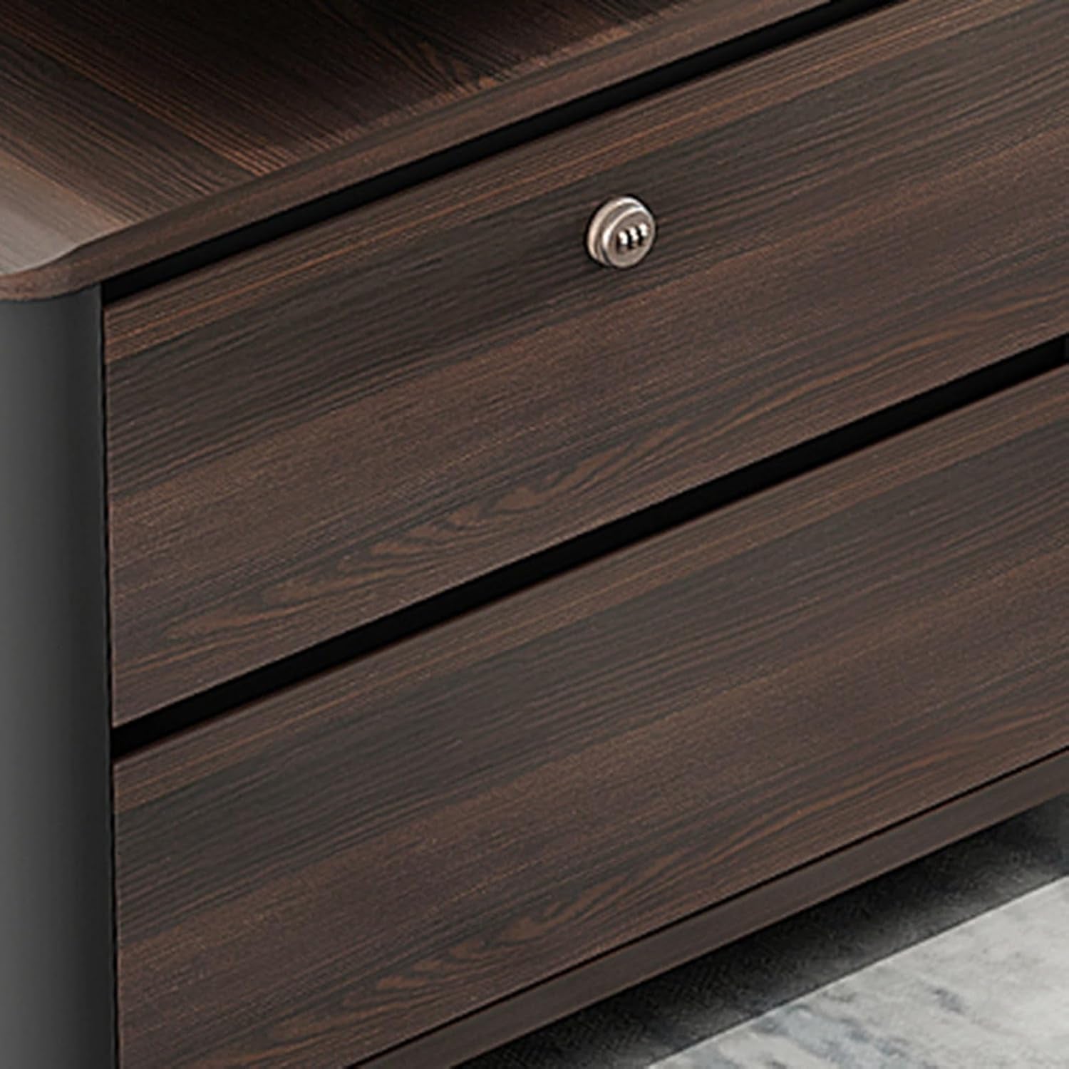 Extra Large Rustic L-Shaped Executive Desk - 94-Inch Luxury Wood Office Furniture with File Drawers, Cable Management, Shelves, and USB Charging Ports for Your Home or Boss Office Workspace