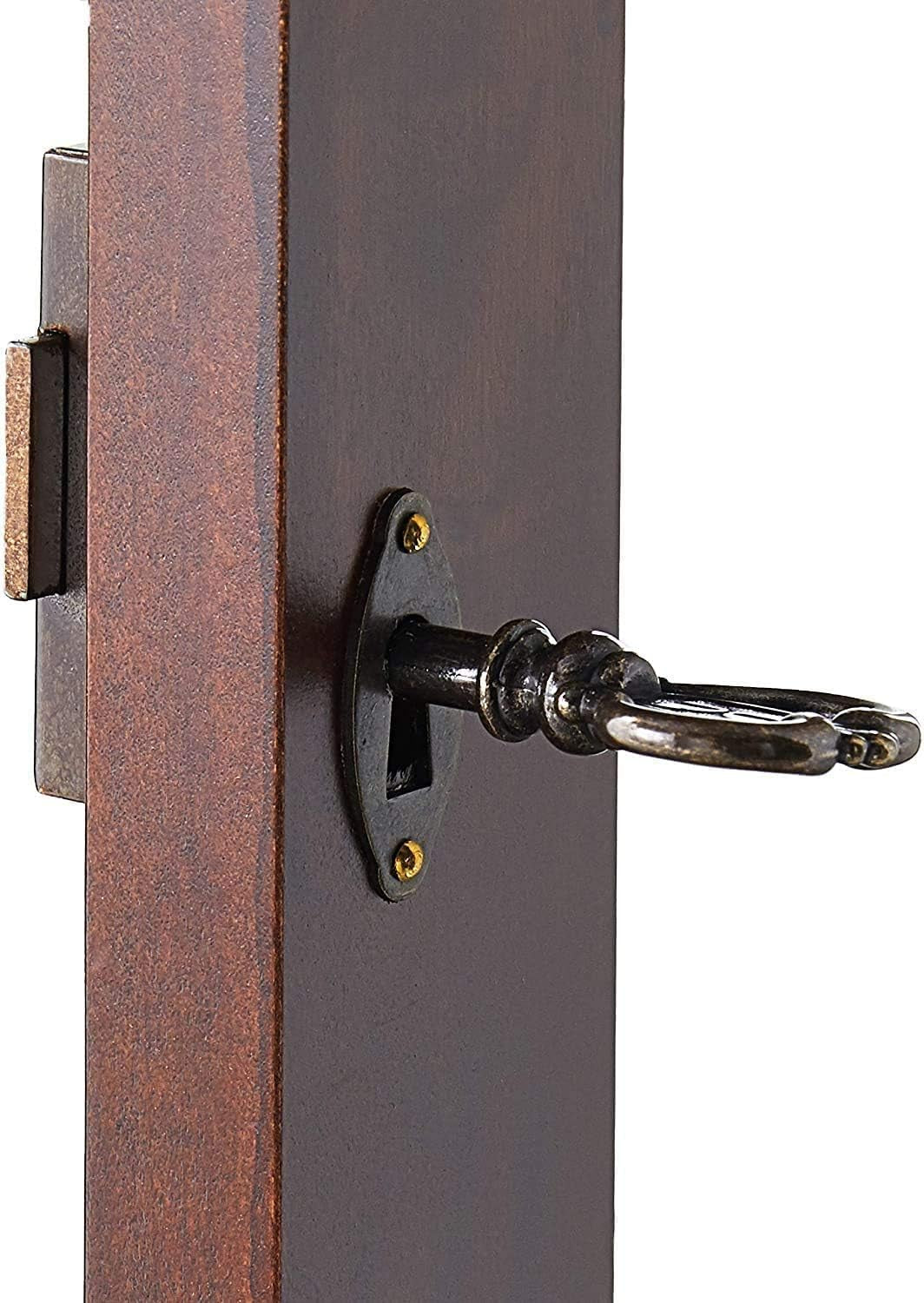 Cohen Curio Cabinet II - Elegant Adjustable Shelf with Lockable Slide Door, Illuminated Vertical Display for Home Decor & Collectibles