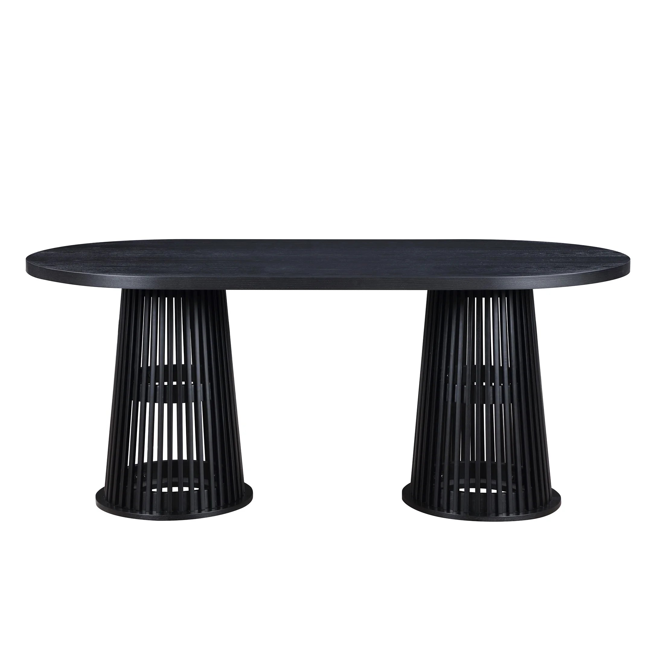 Drew Rich Black Oval Dining Table - Stylish Elegance for Your Dining Space