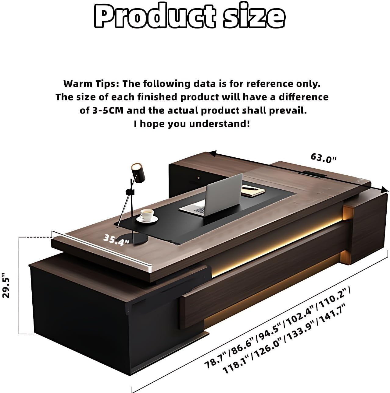 L-Shaped Executive Gaming Desk with Cable Management & Headphone Hook - Ergonomic Design for Streaming & Multi-Screen Setup (Black, 141.7")
