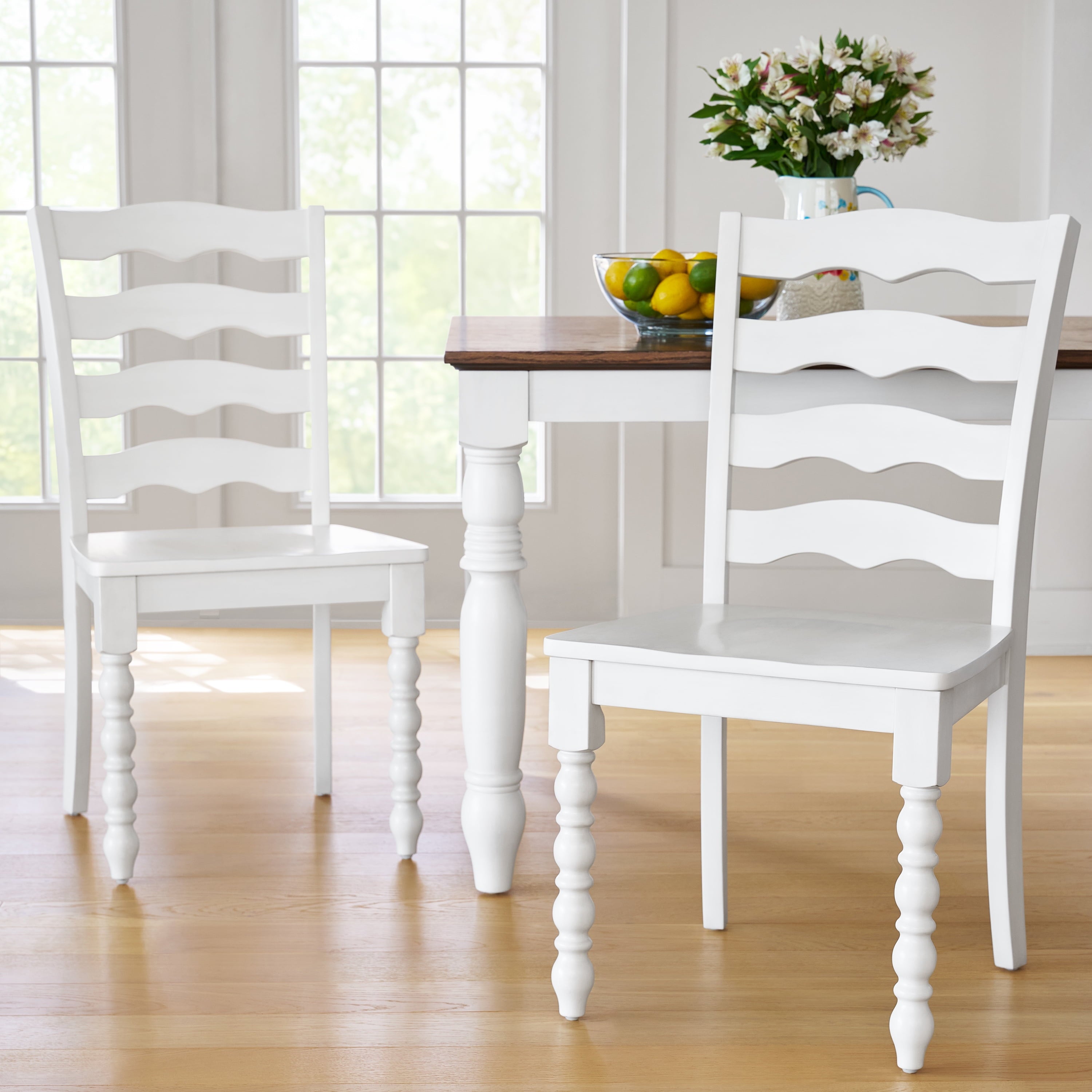 Pioneer Woman Harper White Solid Wood Dining Chairs - Set of 2