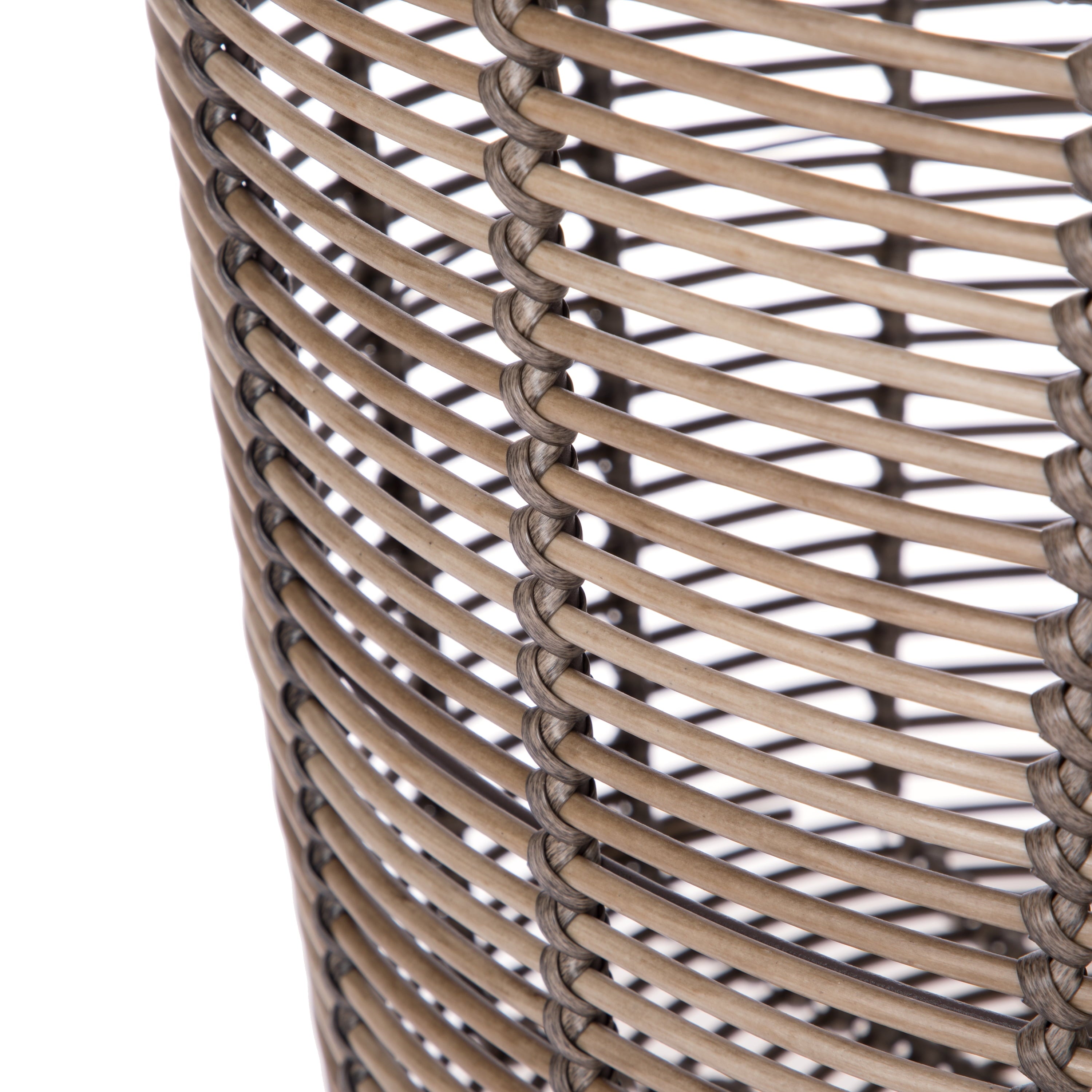 Oversized Round Poly Rattan Storage Basket with Stylish Handles