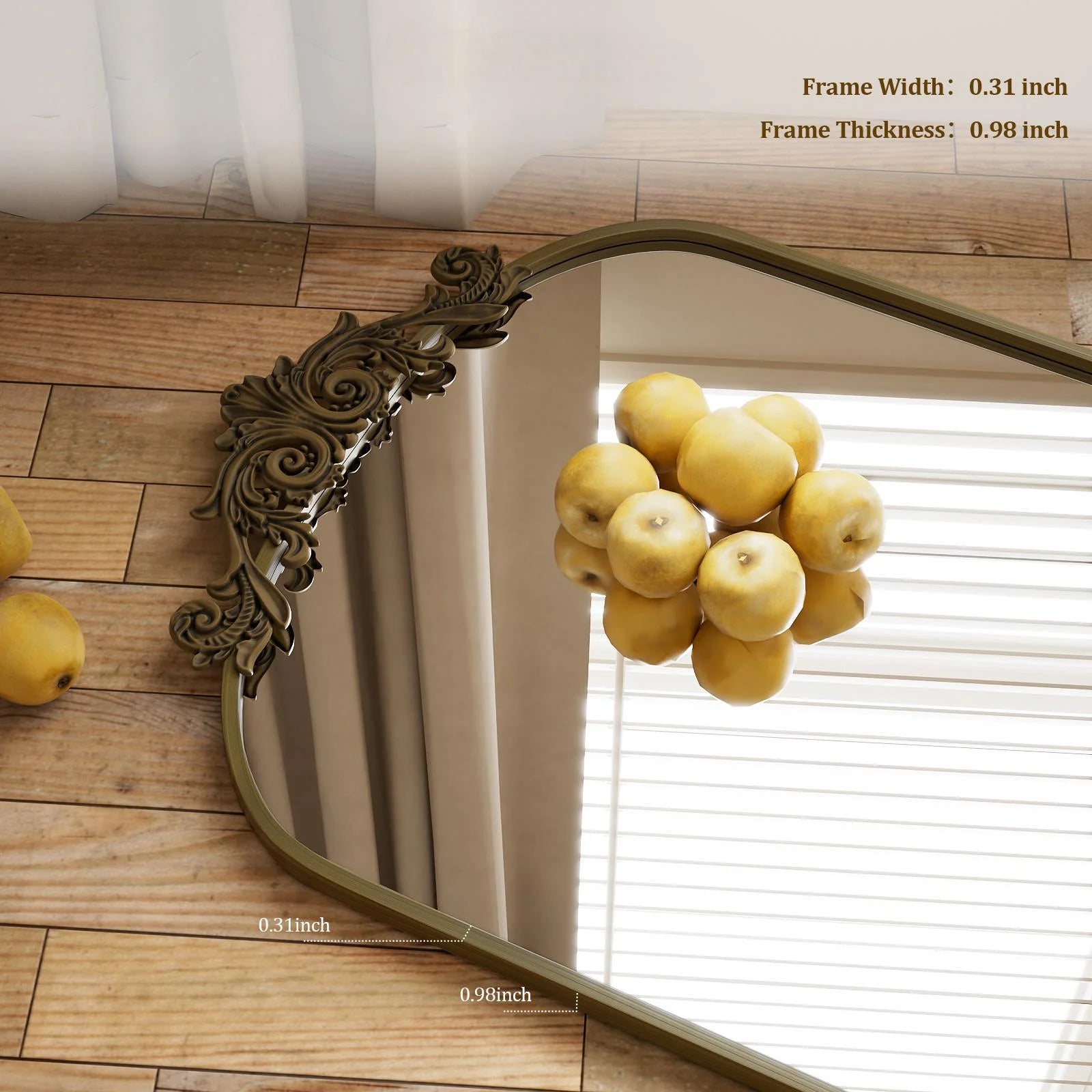 Stunning 66"X21" Arched Full Length Vintage Mirror - Antique Bronze Baroque Style