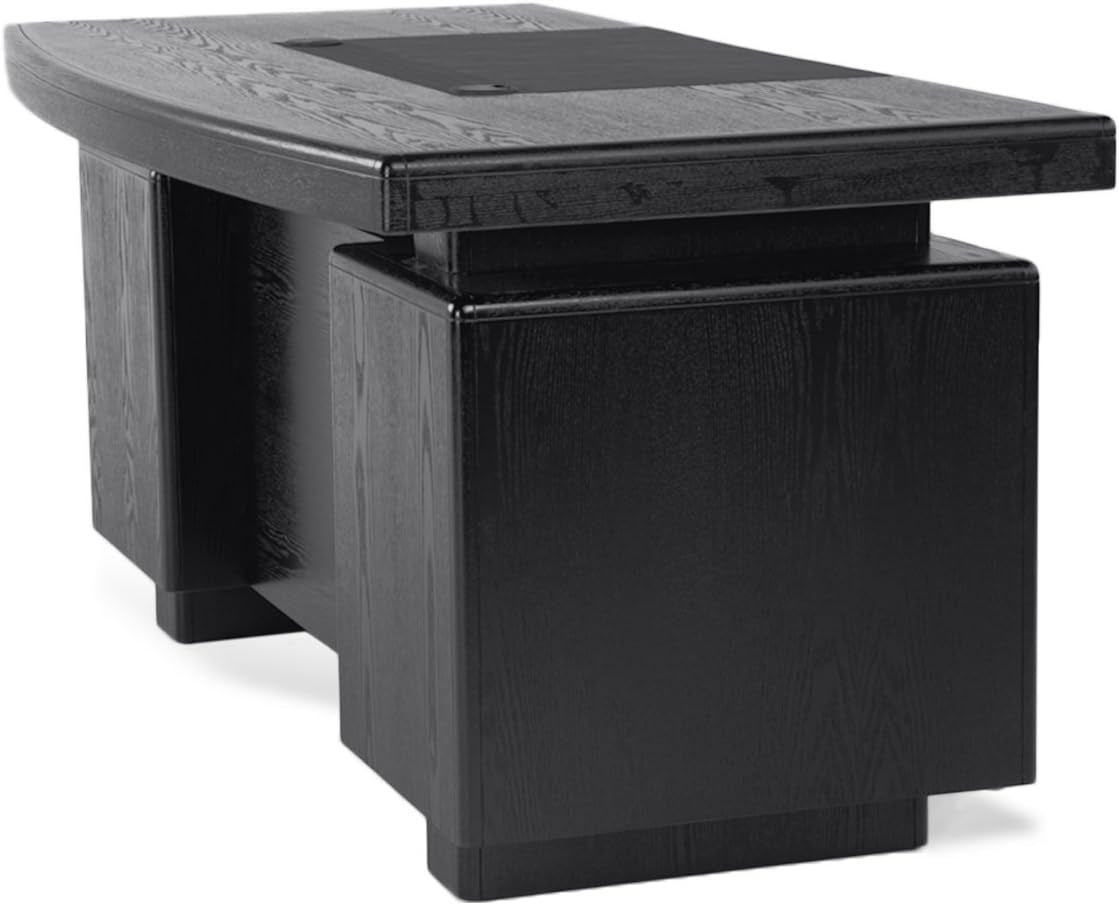 Sleek Black Modern Monroe Desk - Fixed Height for Stylish Workspaces