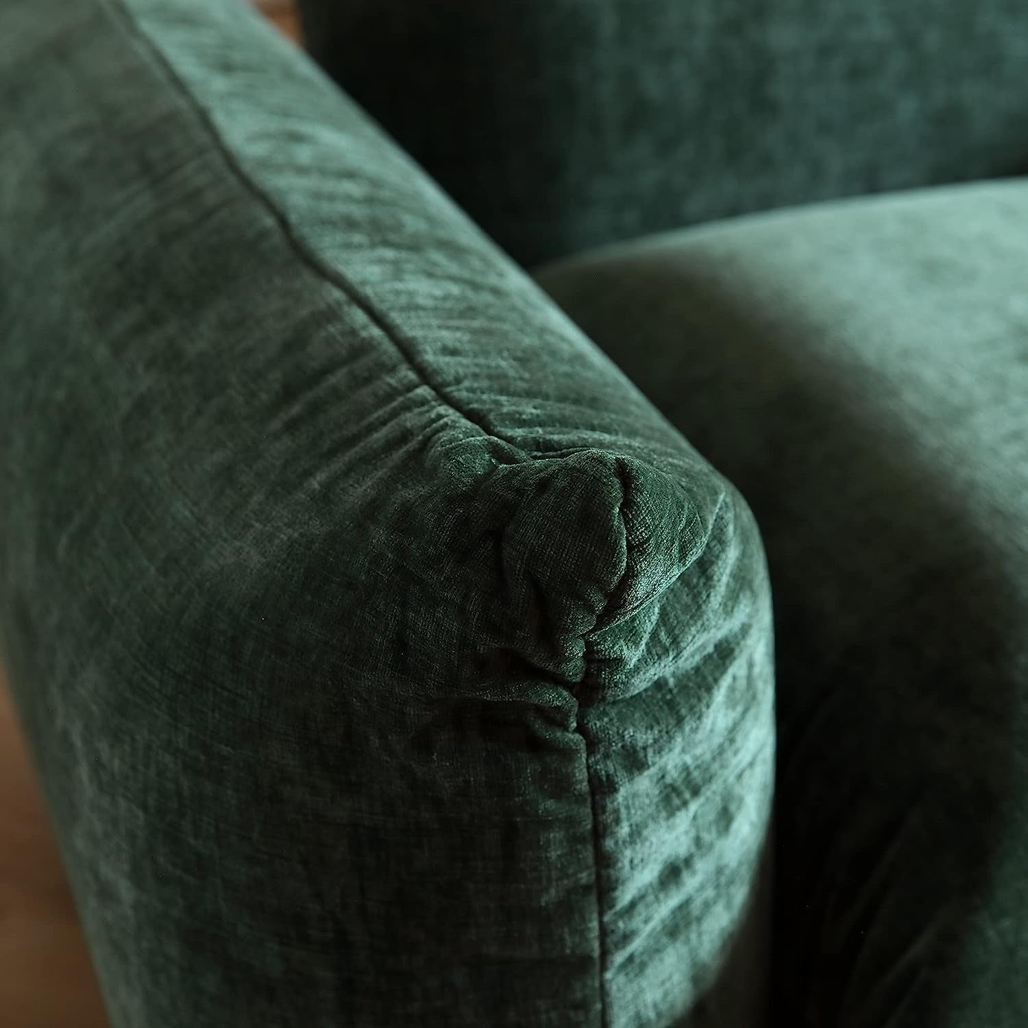 Stylish Mid-Century Modern Green Chenille Sectional Sofa - 3 Seater Plush Comfort for Living Room, Bedroom, or Office