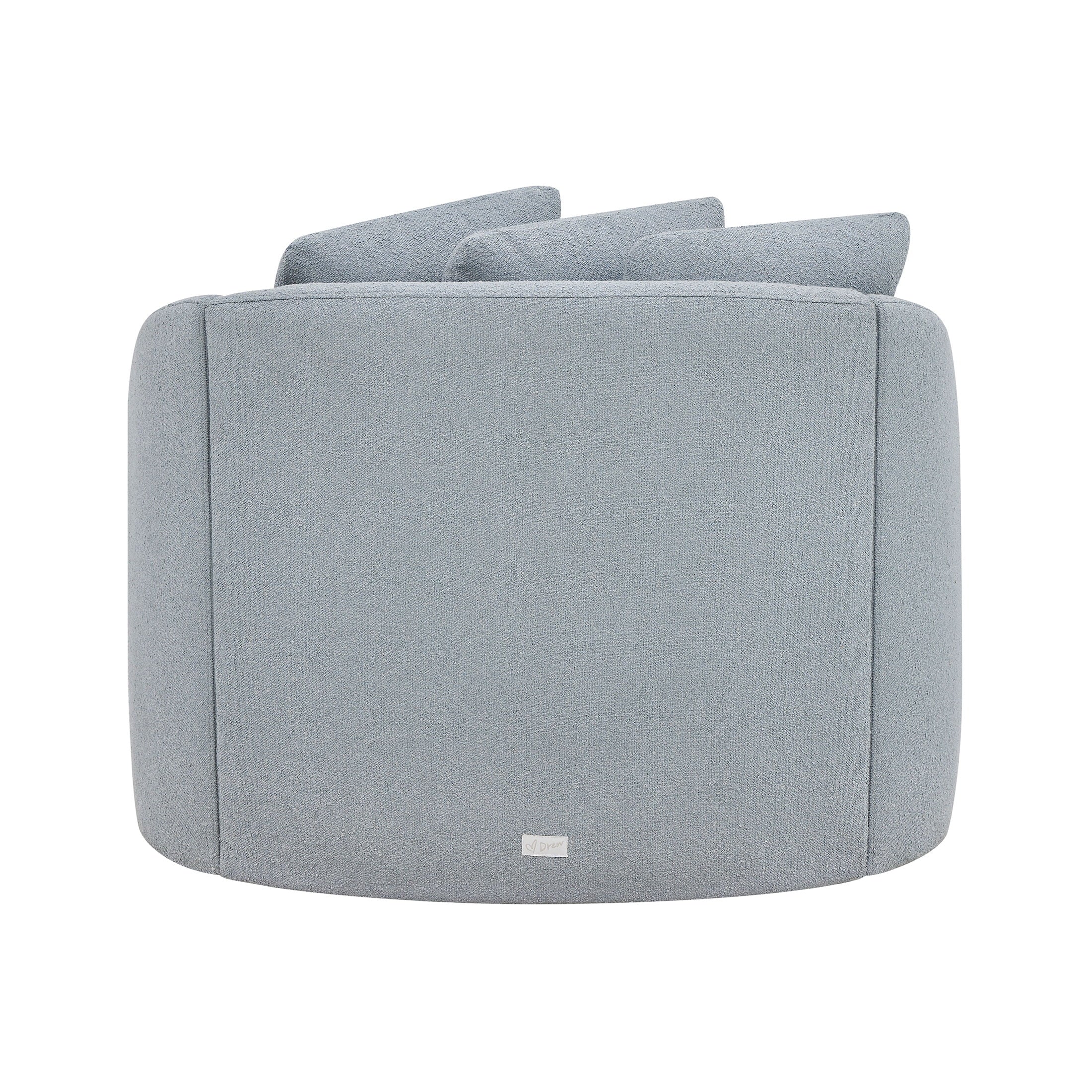 Drew Barrymore's Stunning Cornflower Blue Boucle Accent Chair – Elevate Your Space!