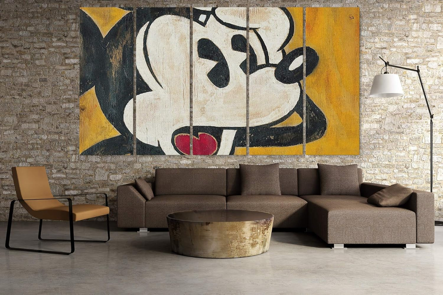 Mickey Mouse Vintage Canvas Art Set - 5-Piece Cinema Wall Decor for Home