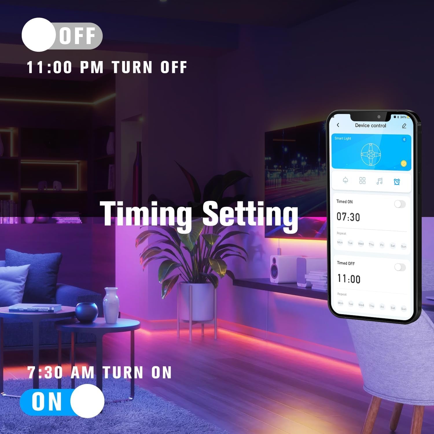 130Ft RGB LED Strip Lights for Bedroom & Desk - Perfect Indoor Decor with Remote & 24V Power Supply - Ideal Birthday Gifts