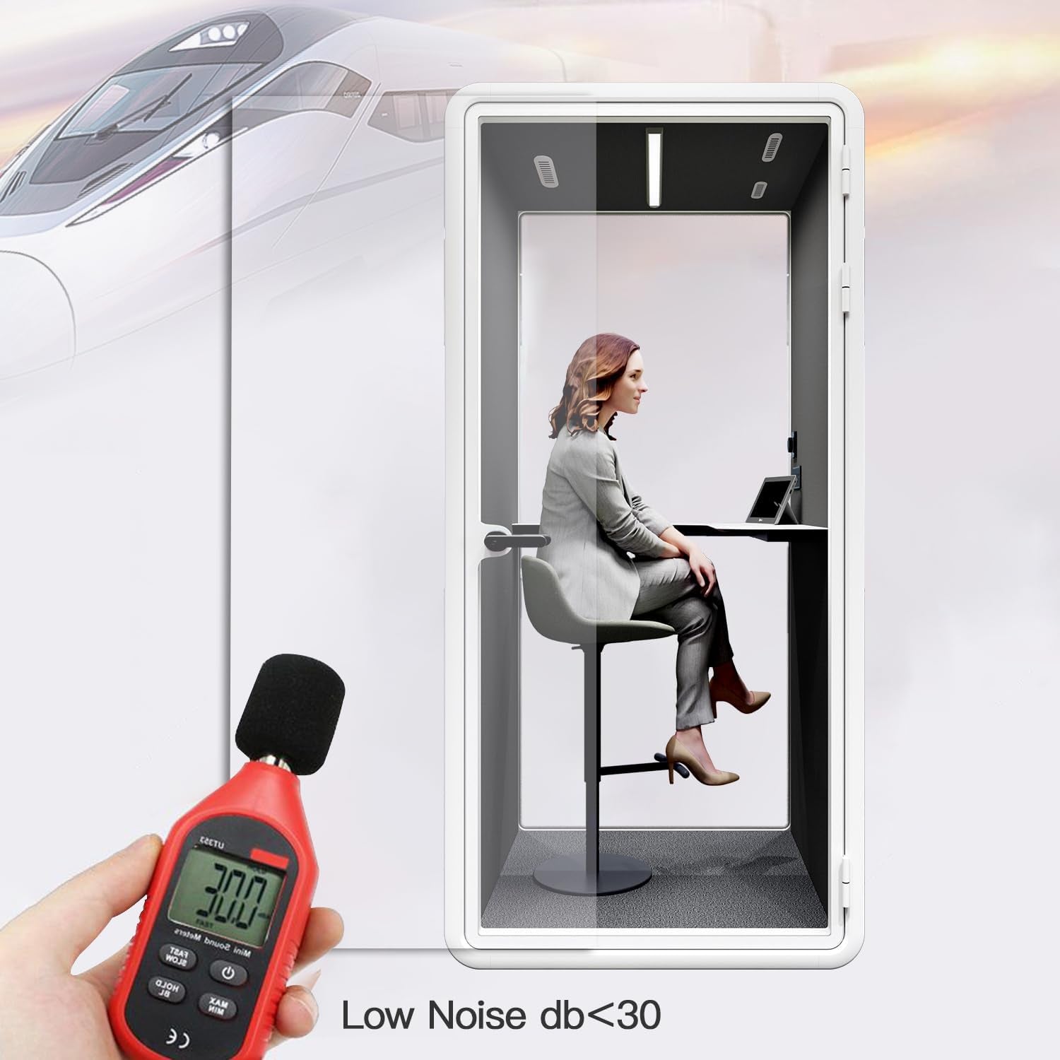 Transform Your Workspace with a Portable Acoustic Meeting Booth - Perfect for Private Calls and Study Solutions (H92in W43in D40in)