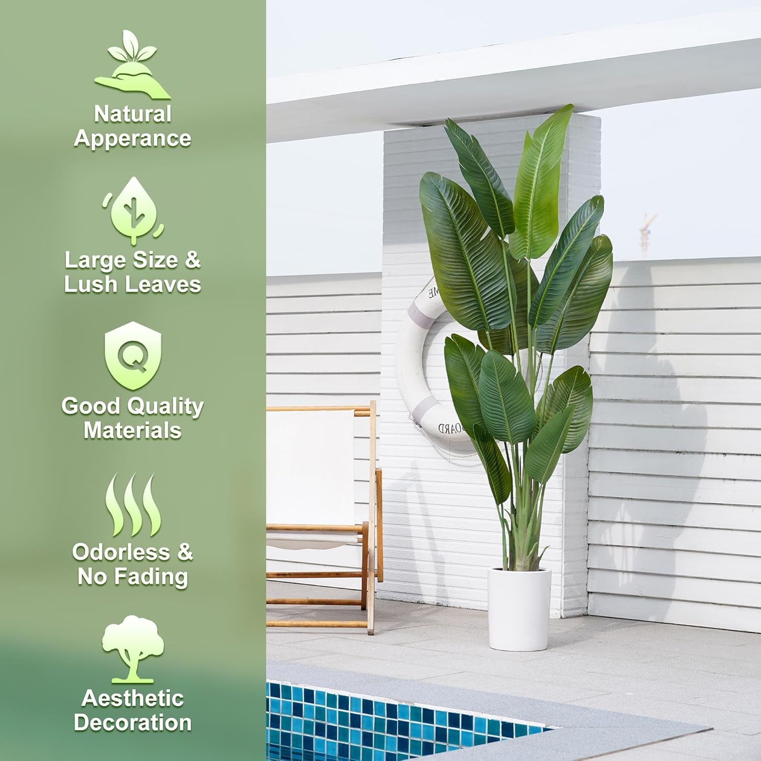 Stunning 7.2Ft Silk Bird of Paradise - 2 Pack of Lifelike Indoor Faux Greenery for Home, Living Room, Bedroom & Office Decor