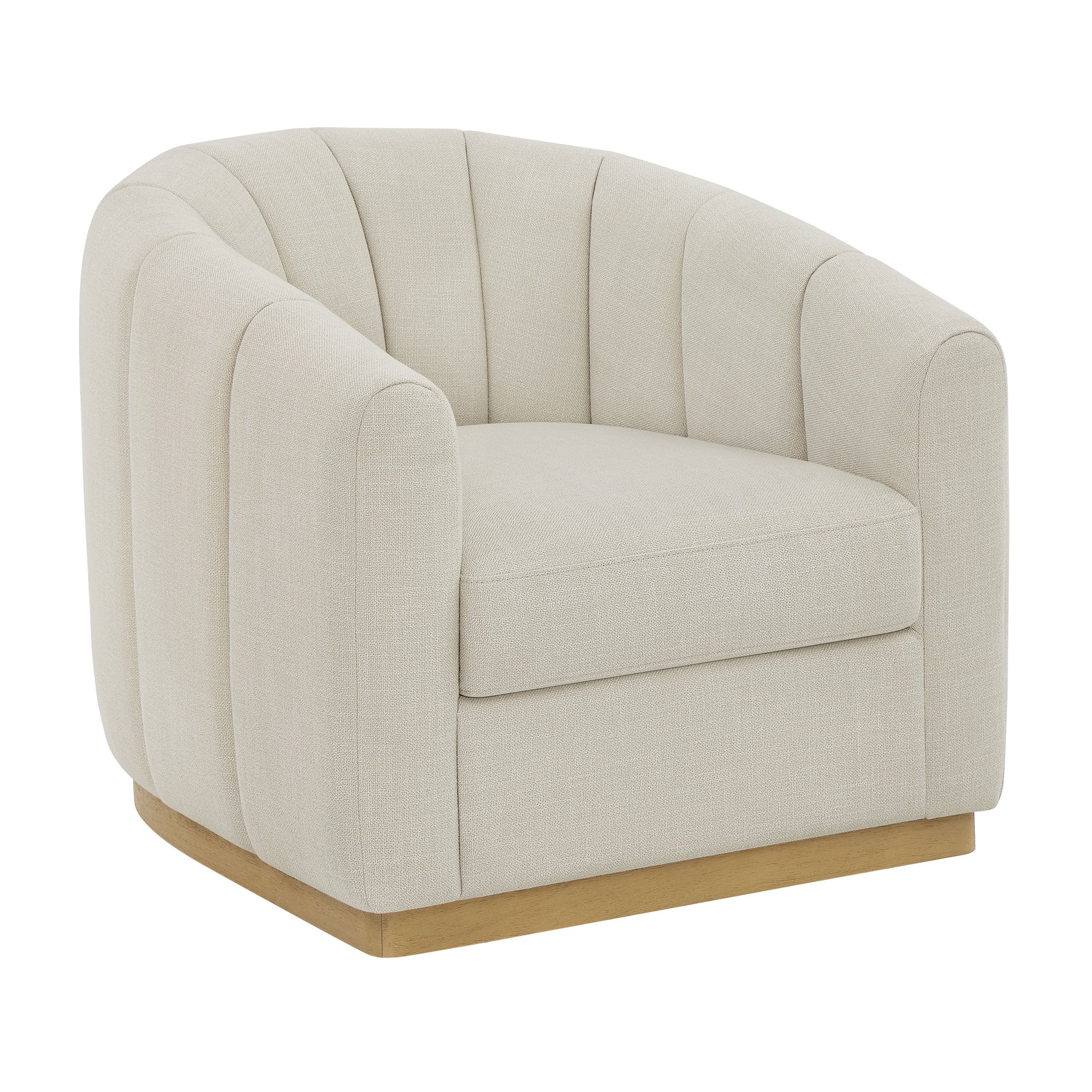 Elegant Lillian Cream Linen Accent Swivel Chair – Perfect for Your Home Decor!