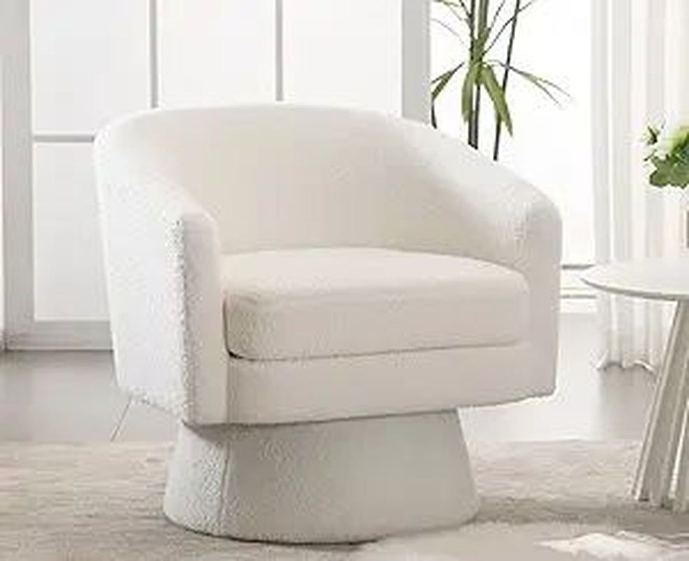 Cozy Green Swivel Accent Chair - Modern Linen Barrel Arm Chair for Stylish Reading Comfort