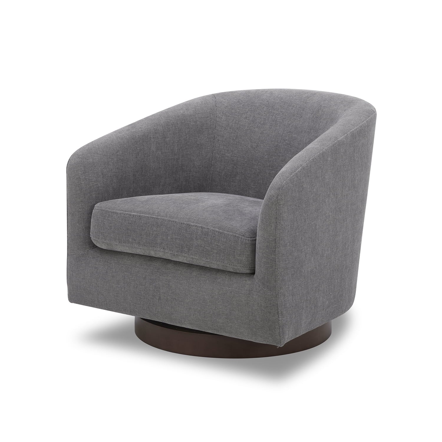 Stylish Gray Bradford Wooden Base Swivel Accent Chair for Modern Living Spaces