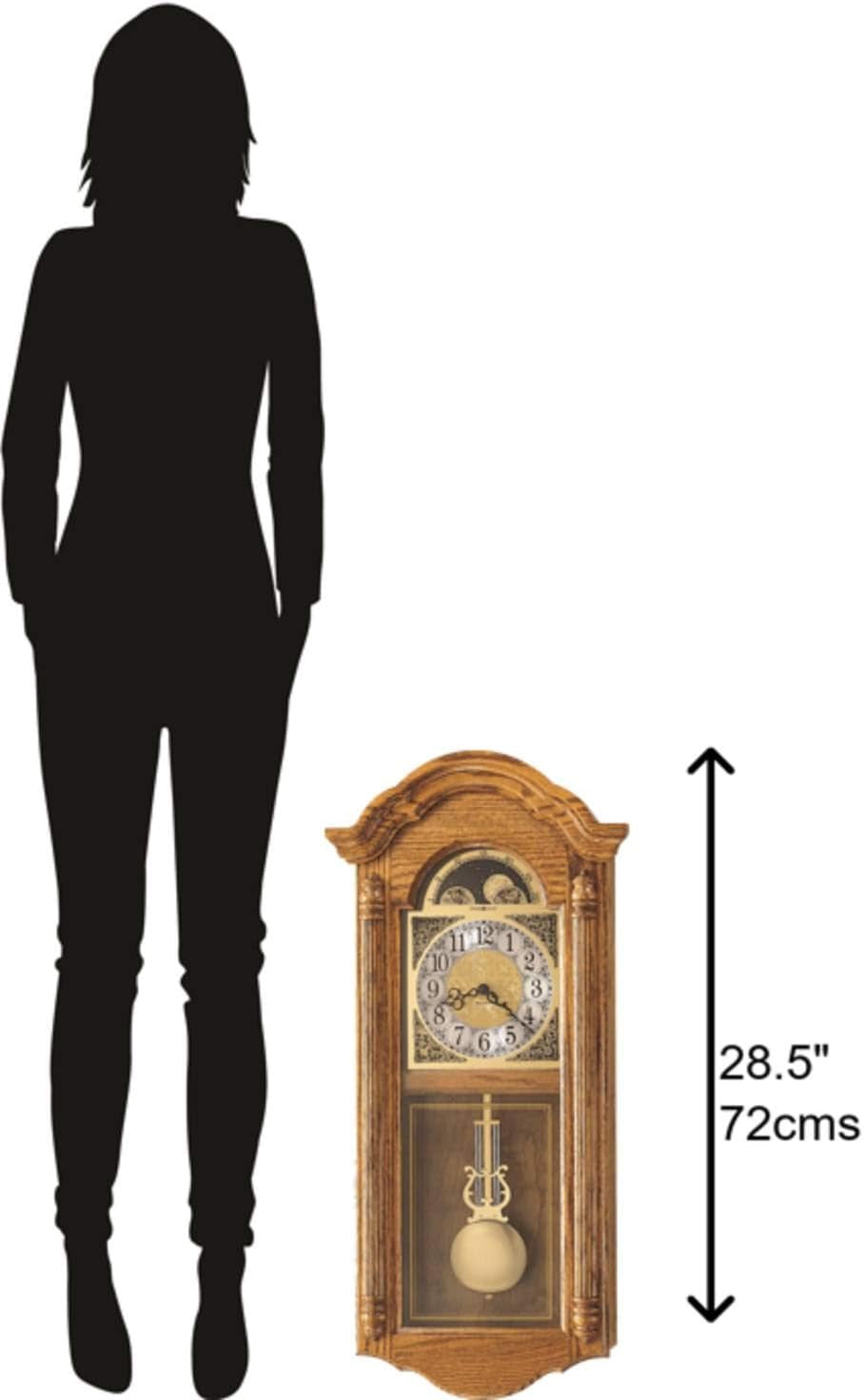 Elegant Mason II Crystal Glass Wall Clock with Golden Pendulum - Perfect Analog Chime for Home Decor and Living Room