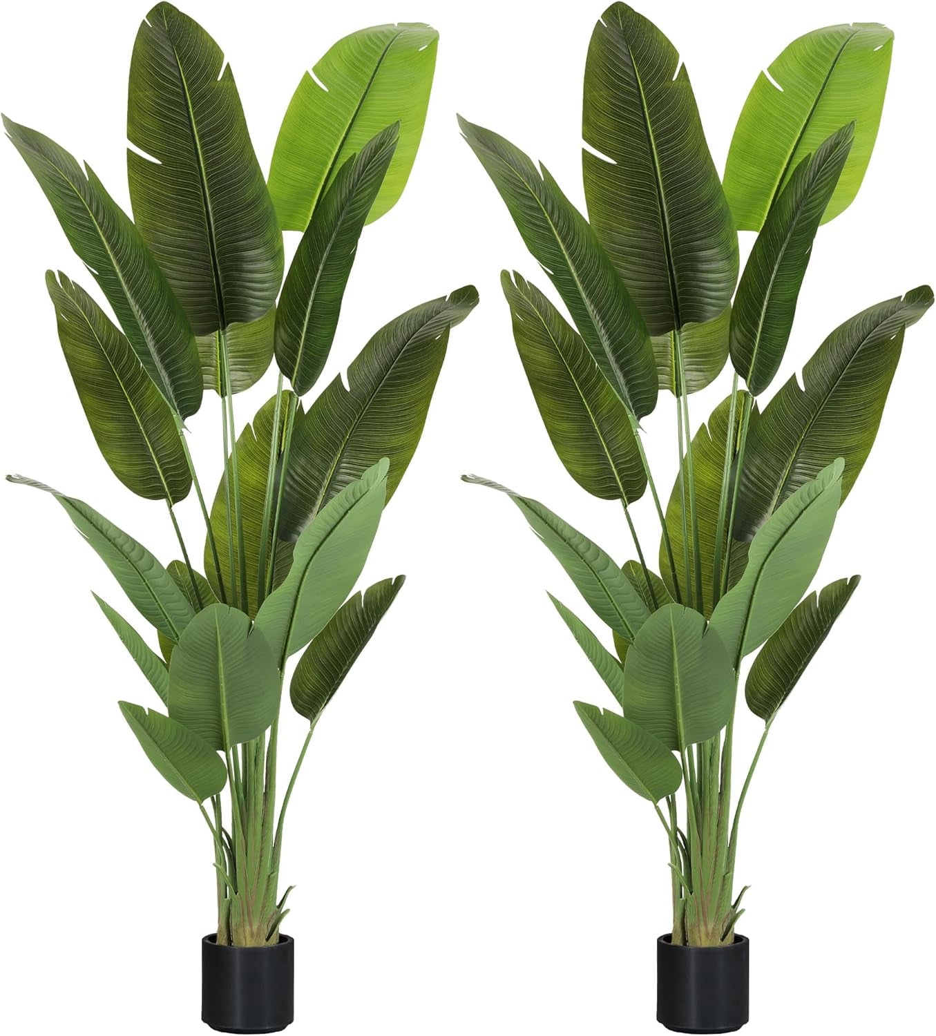 Stunning 7.2Ft Silk Bird of Paradise - 2 Pack of Lifelike Indoor Faux Greenery for Home, Living Room, Bedroom & Office Decor