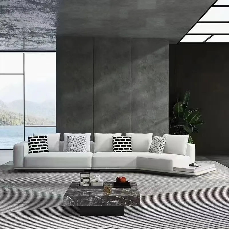 Italian Minimalist Horizon Sofa - High-End Cotton and Linen Design for Stylish Living Rooms