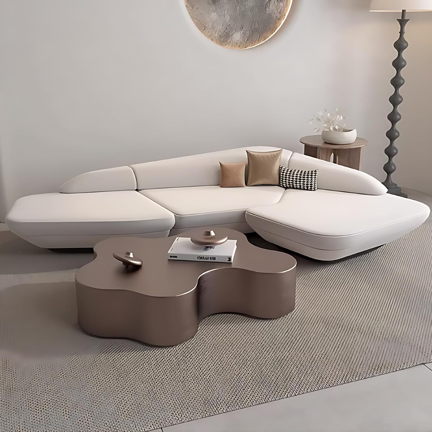 Stylish 118IN Sectional Sofa Set - Ultimate Comfort with Coffee Table & Chair for Living Room, Office & Lounge Spaces