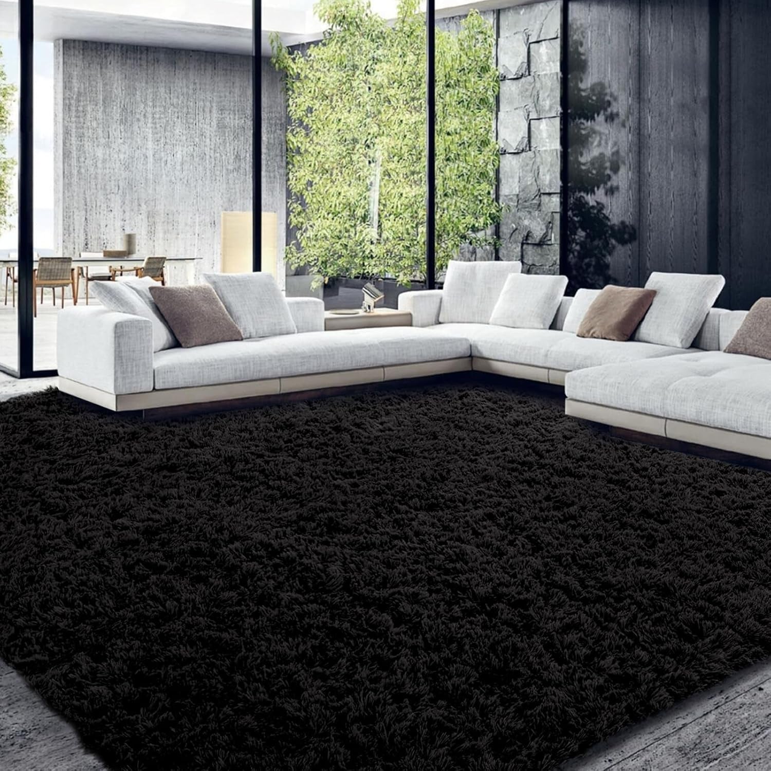 Luxurious 12x15 ft Shaggy Faux Fur Area Rug - Ultra Fuzzy Non-Skid Carpet for Living Room, Bedroom & Kids Playroom Decor