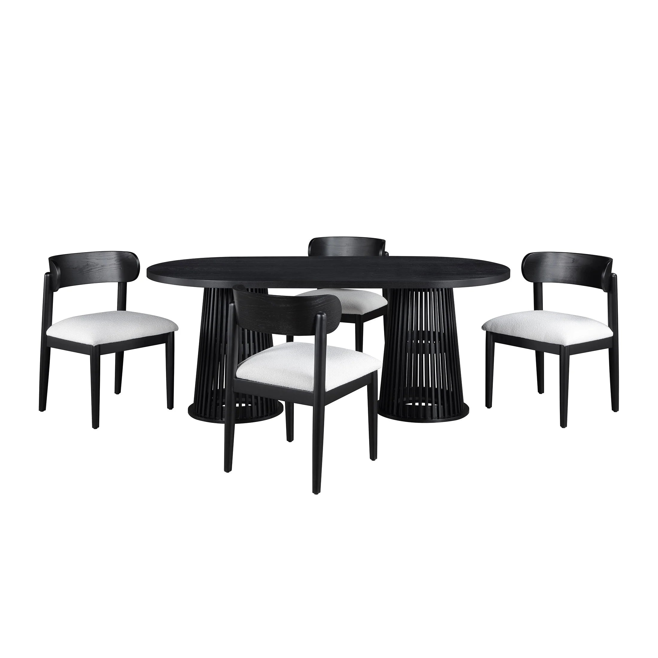 Drew Rich Black Oval Dining Table - Stylish Elegance for Your Dining Space