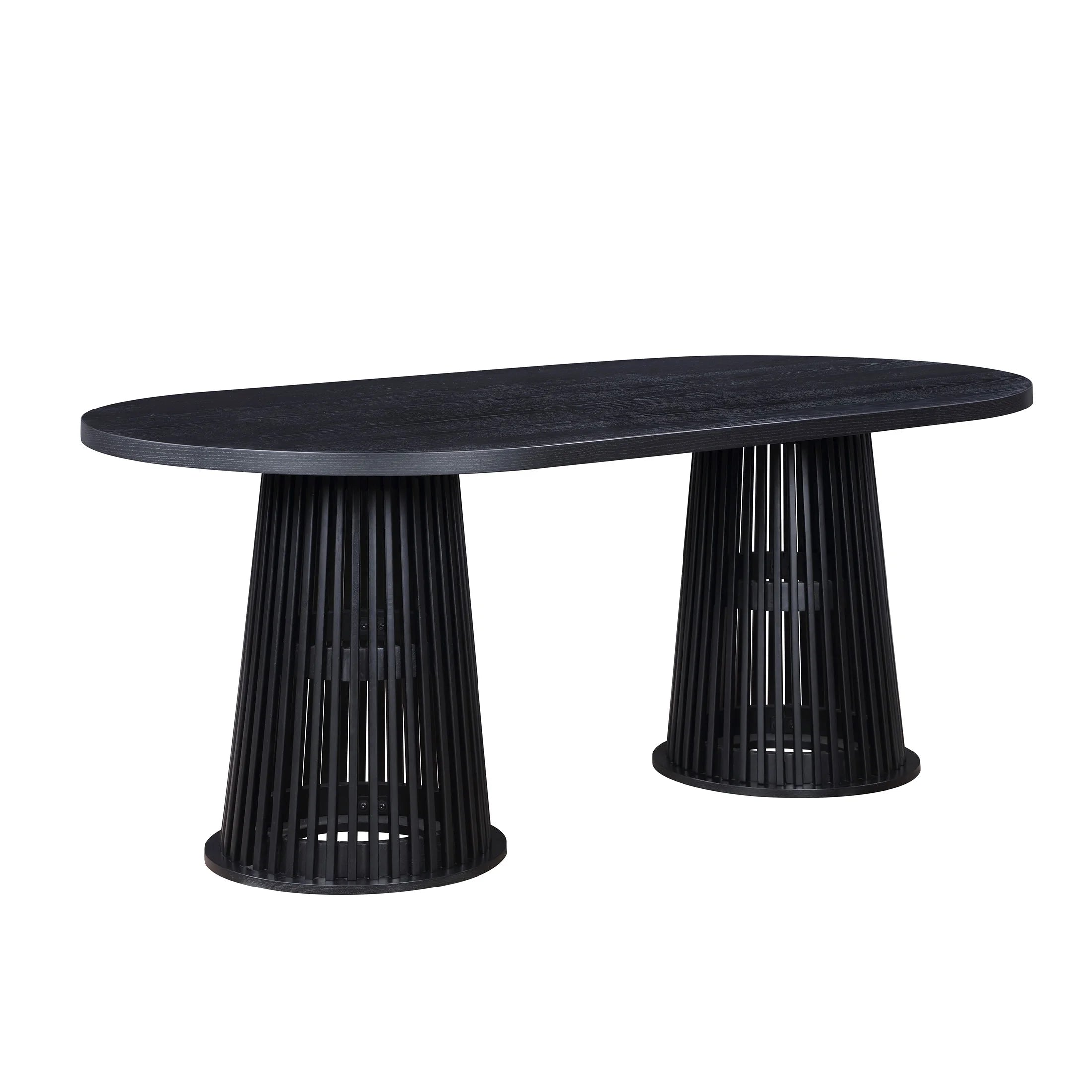 Drew Rich Black Oval Dining Table - Stylish Elegance for Your Dining Space