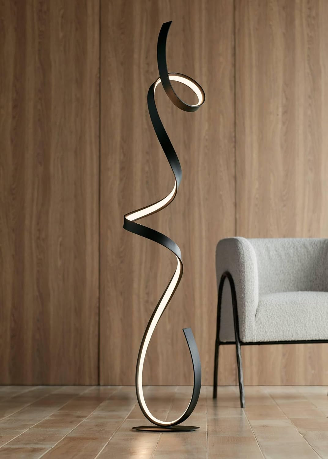 Avante Modern 56.5" Tall LED Floor Lamp with Foot Switch - Sleek Matte Black Design for Living Room, Bedroom, Office & Entryway - Elegant White Shade Home Decor