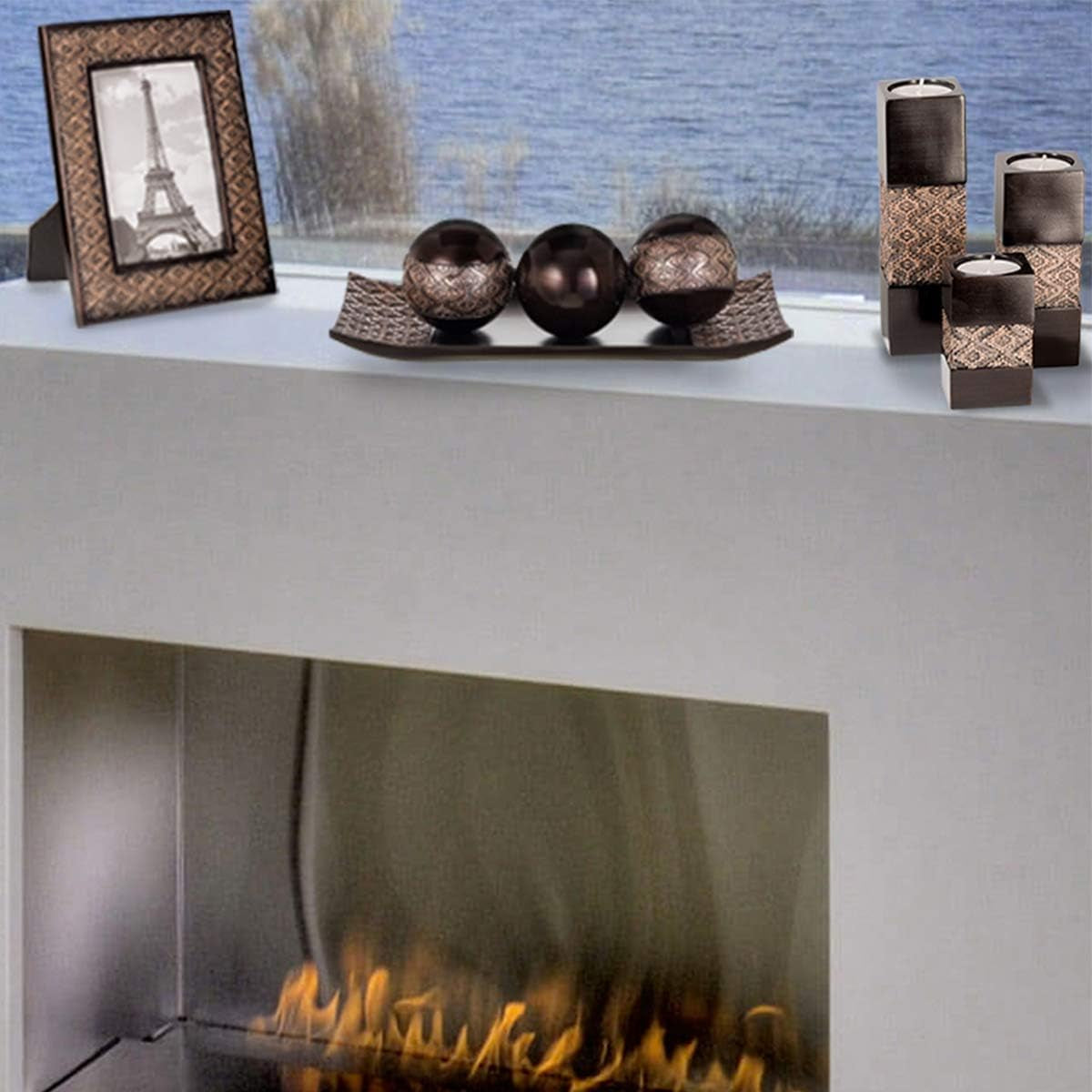 Dublin Brown Set of 3 Tealight Candle Holders - Elegant Centerpieces for Living and Dining Room Decor, Ideal for Coffee Tables, Fireplaces, Entrances, or Bathrooms