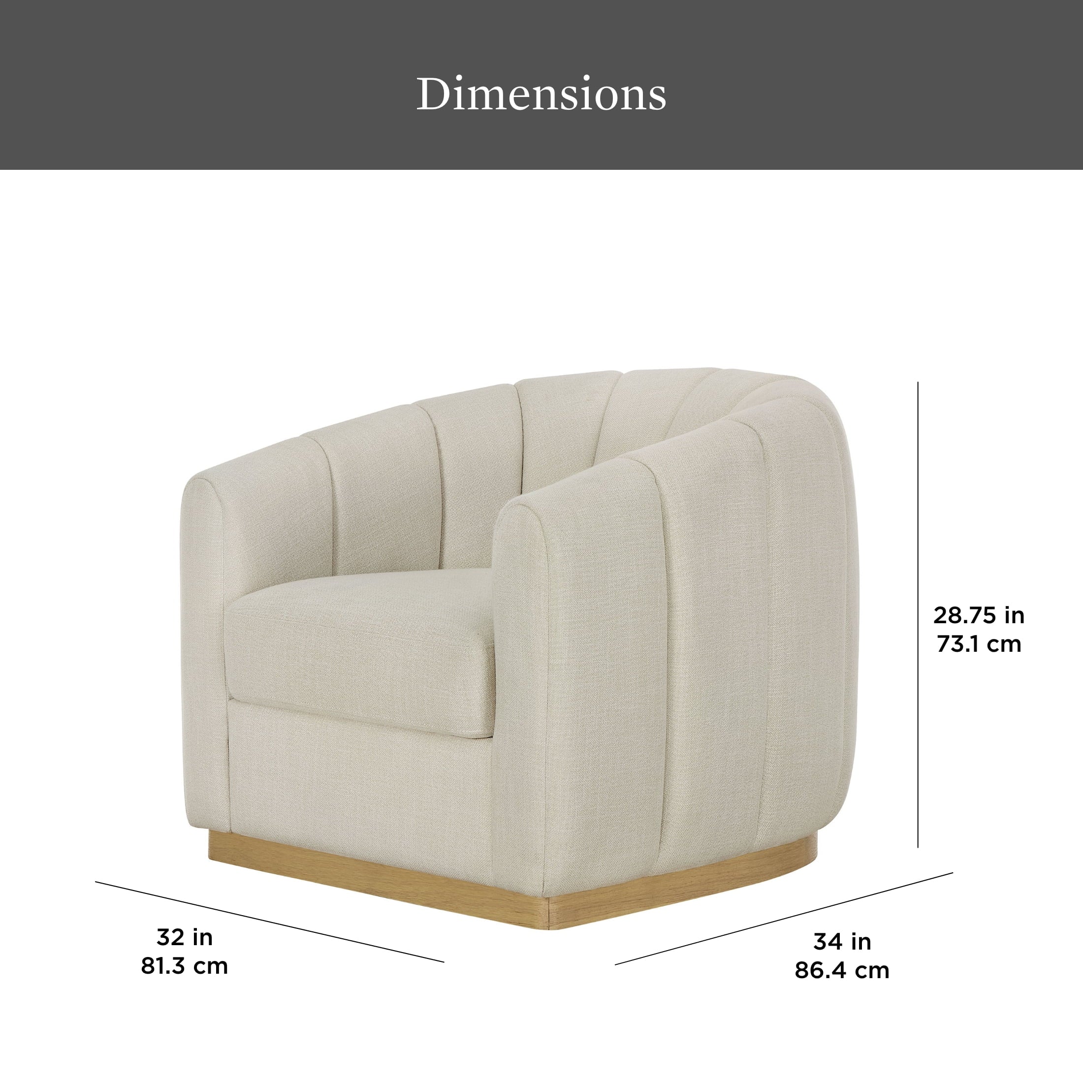 Elegant Lillian Cream Linen Accent Swivel Chair – Perfect for Your Home Decor!