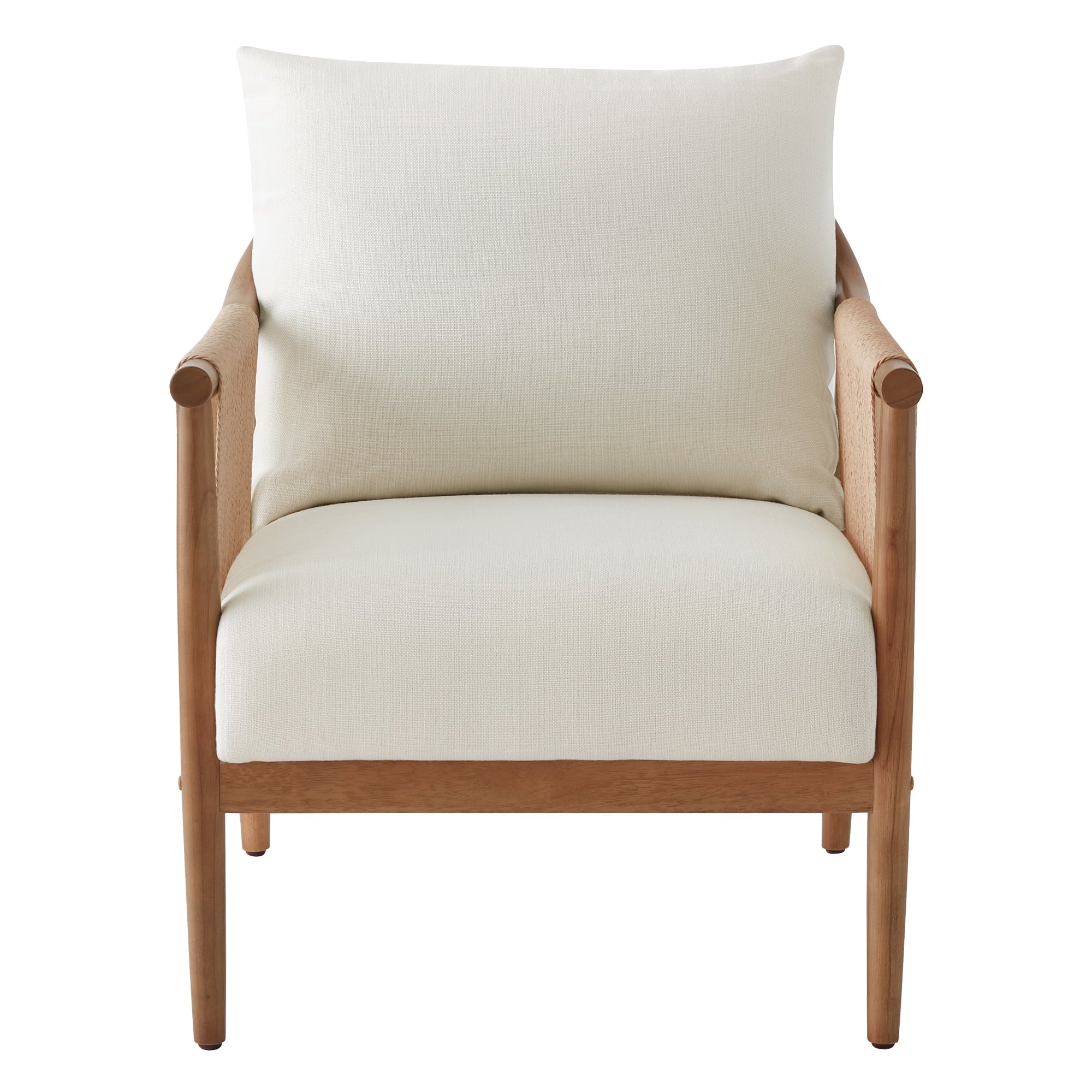 Stylish Cream Braid Armchair for a Chic Living Room Makeover