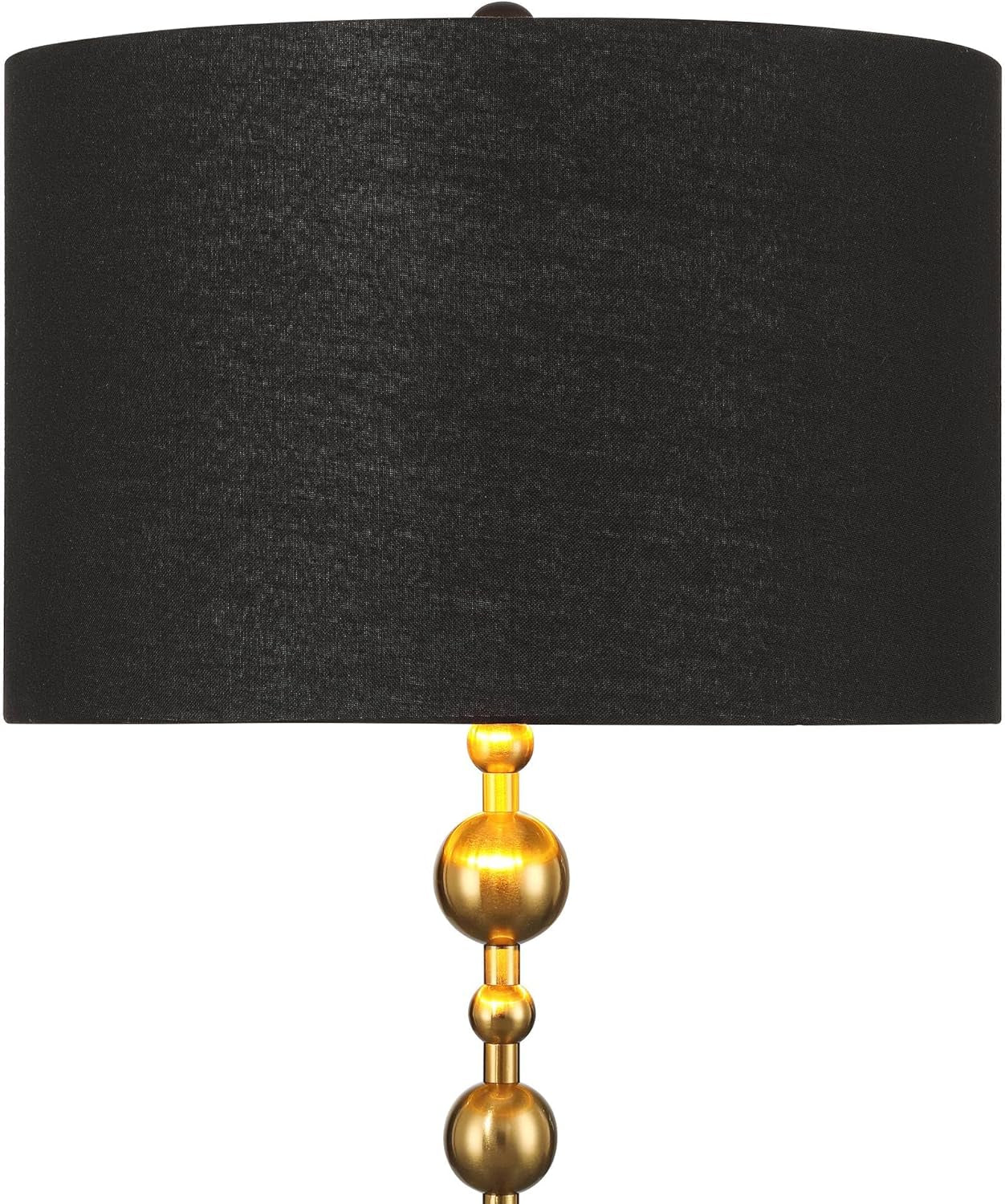 Harlowe Modern Glam 63" Gold Finish Floor Lamp - Chic Metal Design with Black Drum Shade for Living Room, Bedroom, Office, and Entryway Decor