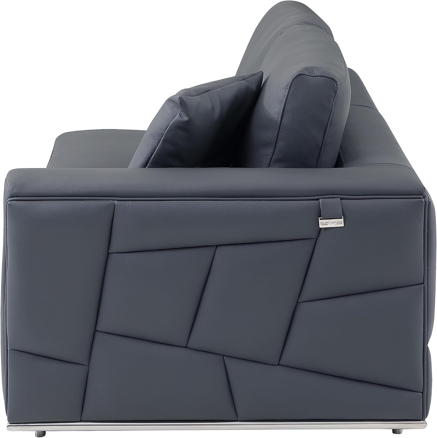 Luxurious Surton Dark Gray Top Grain Italian Leather L-Shaped Sectional Sofa for Modern Living Room & Home Office - 117" Width, Left Arm Facing