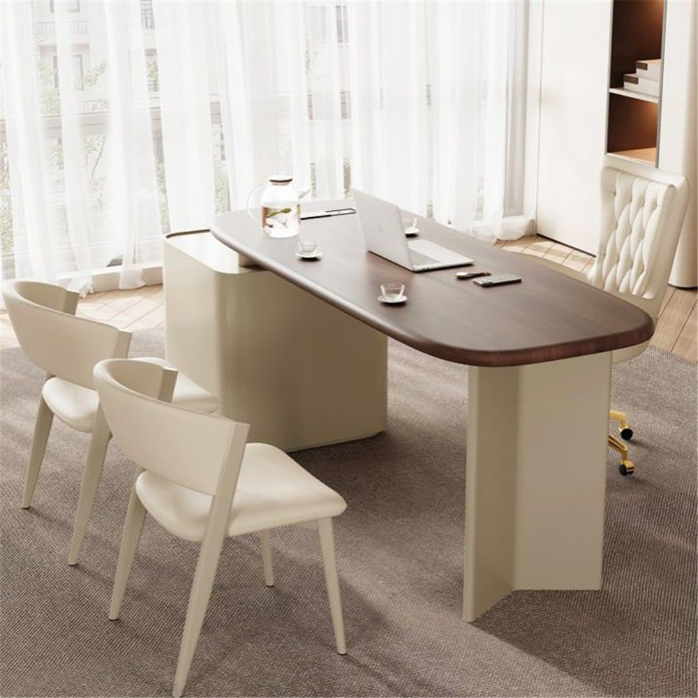Stylish L-Shape Executive Desk with 3 Drawers - Modern Brown/Beige Writing Table for Home Office & Study - 79" L x 23.5" W x 29.5" H (Right)