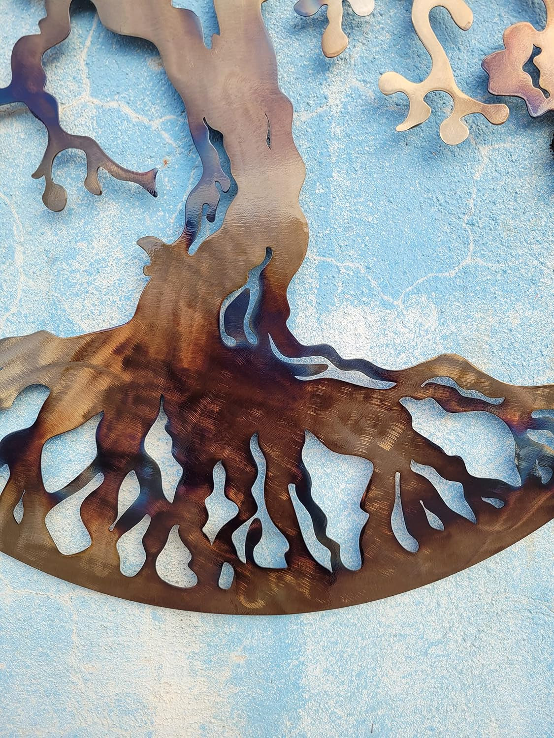 Stunning 36-Inch Tree of Life Metal Wall Art - Vibrant Laser-Cut Decorative Piece for Your Home