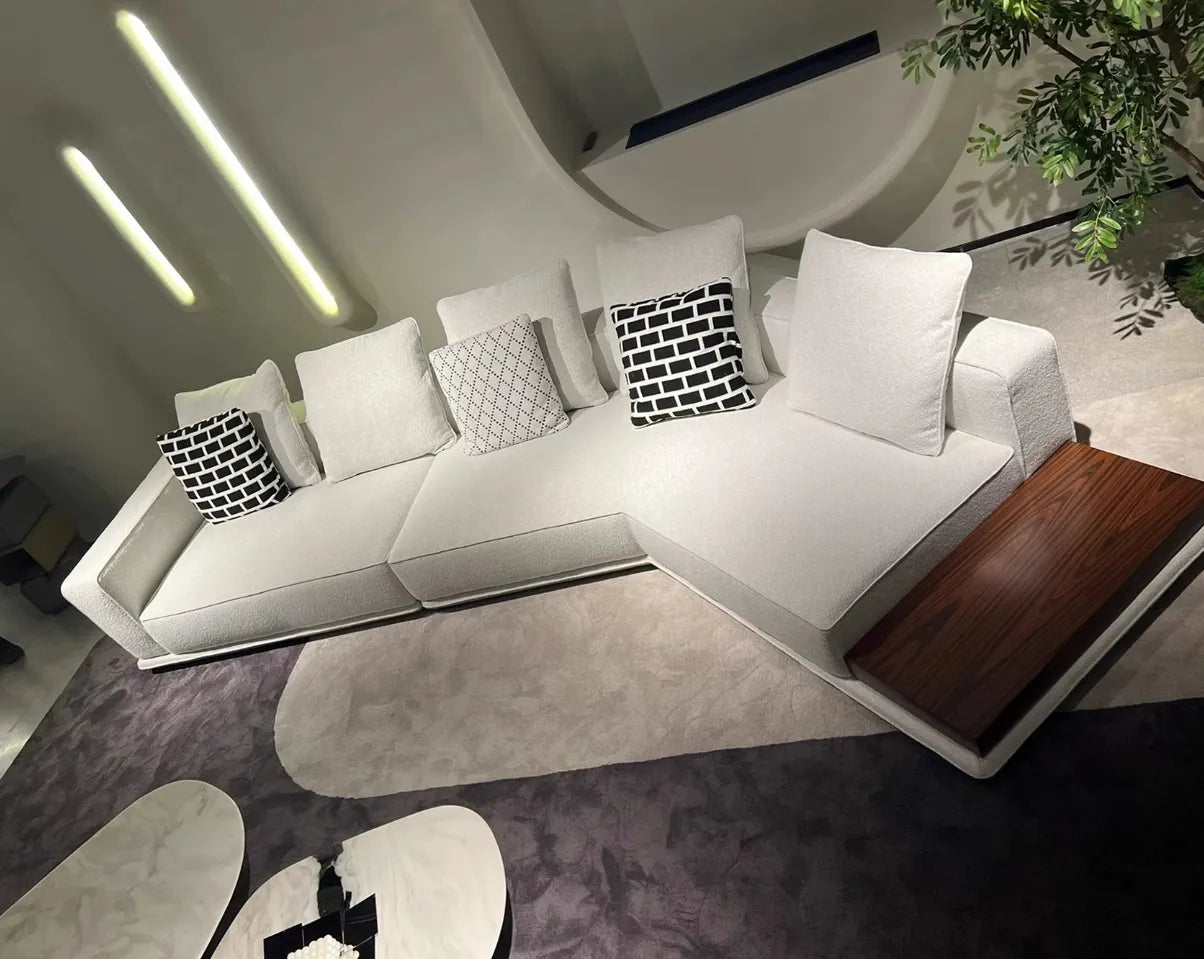 Italian Minimalist Horizon Sofa - High-End Cotton and Linen Design for Stylish Living Rooms