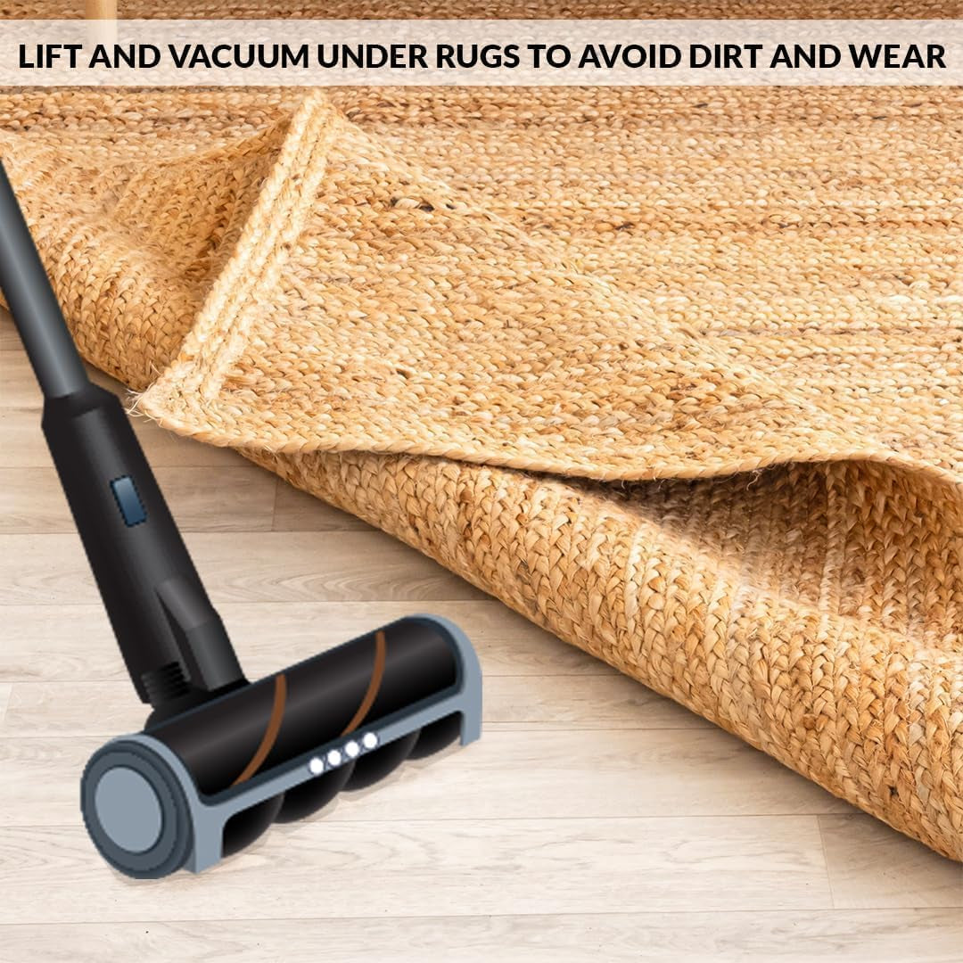 Natural Hand Woven Jute Rug 9'X12' - Boho Chic Reversible Braided Area Rug for Rustic Home Decor in Bedroom, Kitchen, Living Room, Hallway, and Dining Room